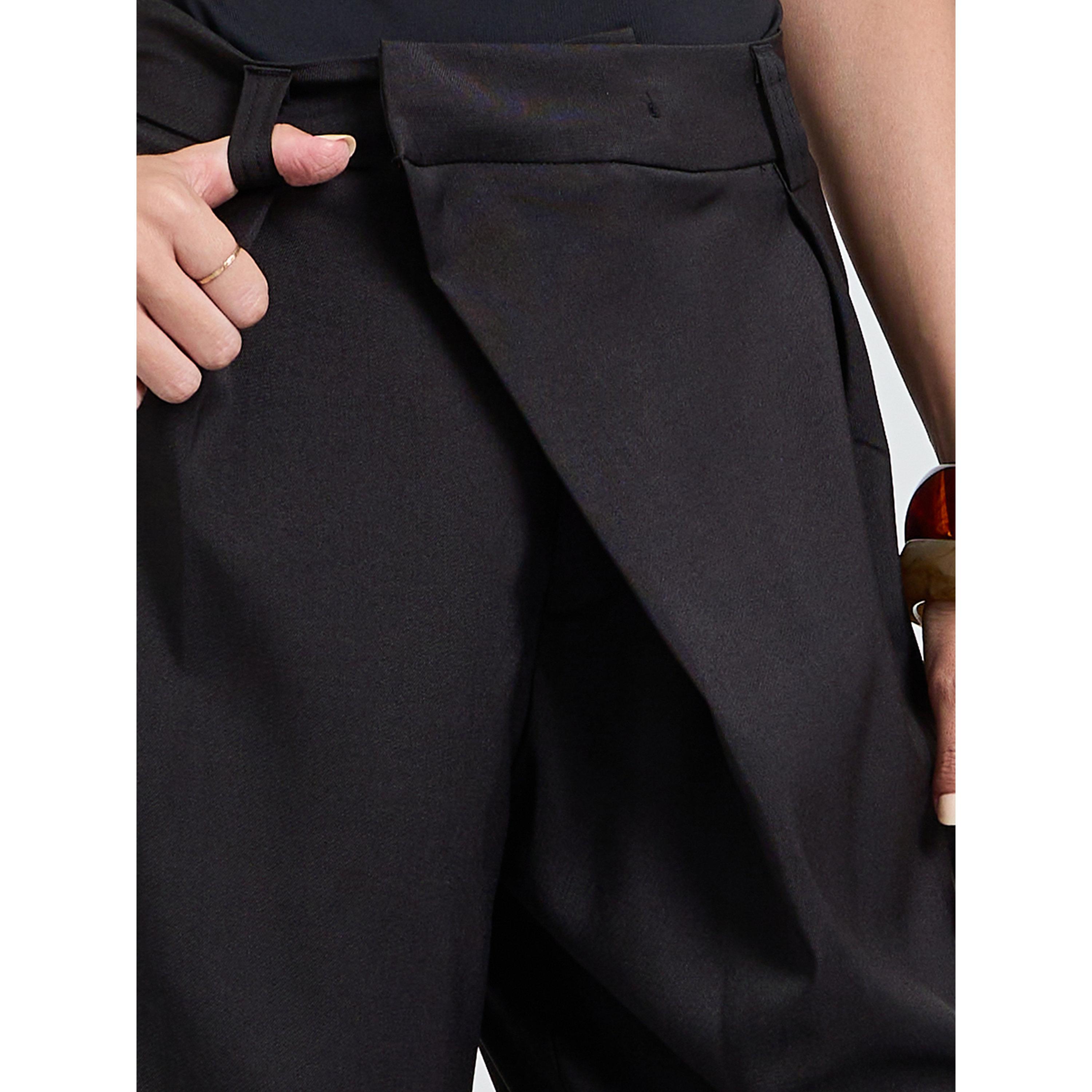 Take Two Black Asymmetric Pleated Wide-Leg pants-women-clothing-trousers-image-3