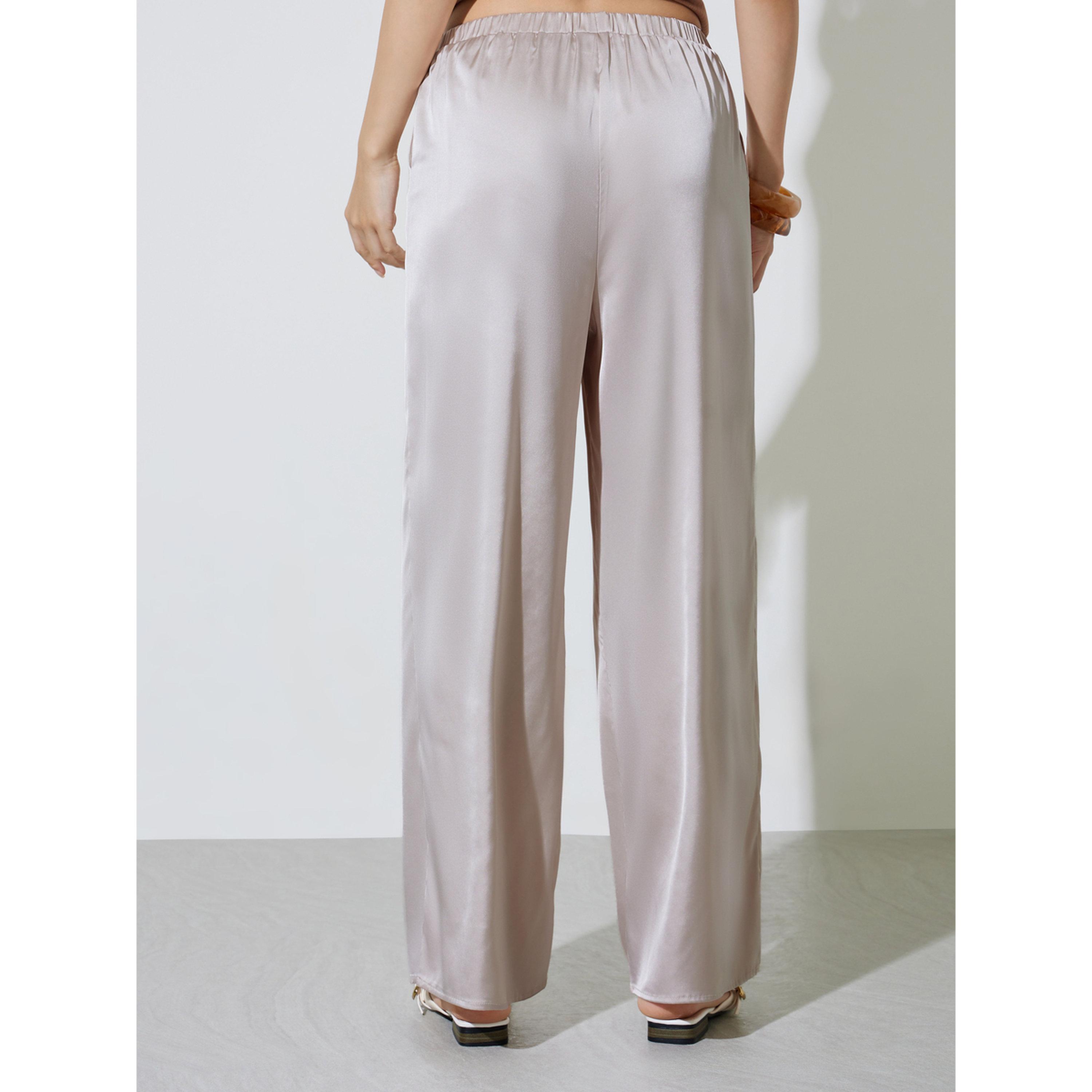 Take Two Beige Satin Wide-Leg Trousers-women-clothing-joggers-image-4