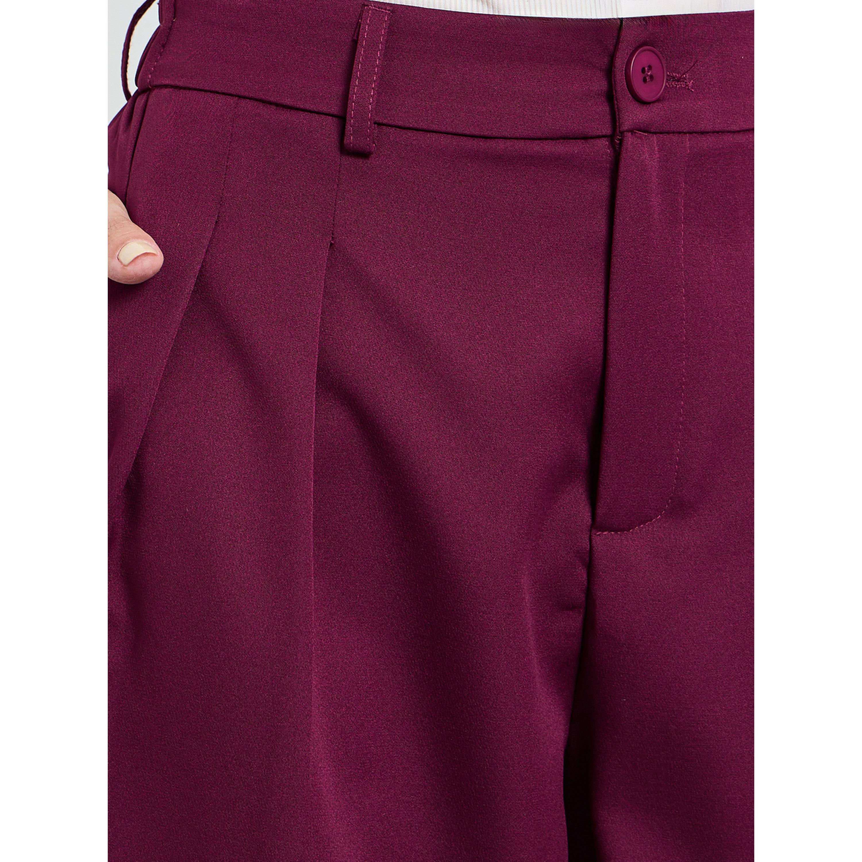 Take Two Burgundy Wide Leg Pocket Detail Trousers-women-clothing-trousers-image-3