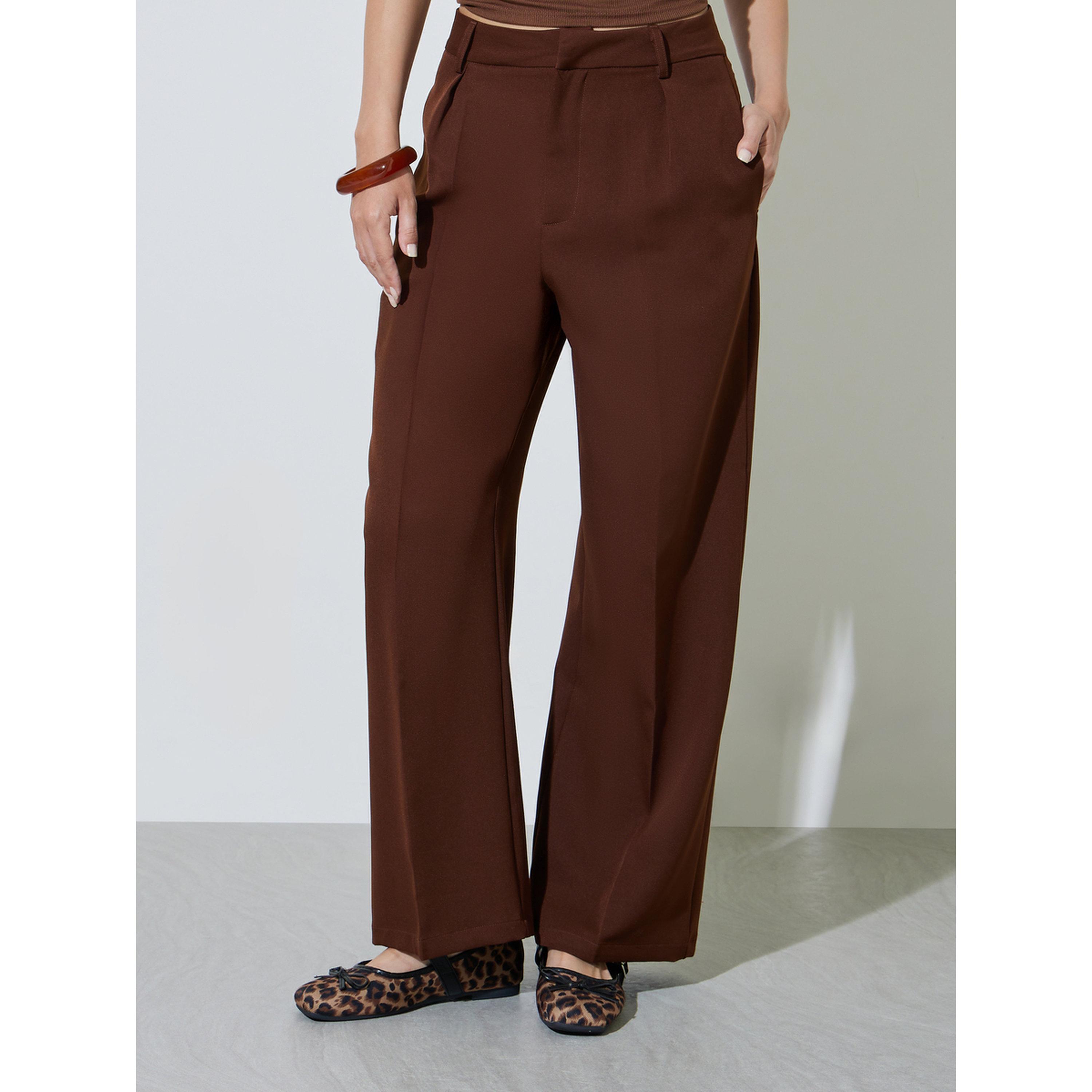 بنطال بني بأرجل واسعة-women-clothing-trousers-image-1