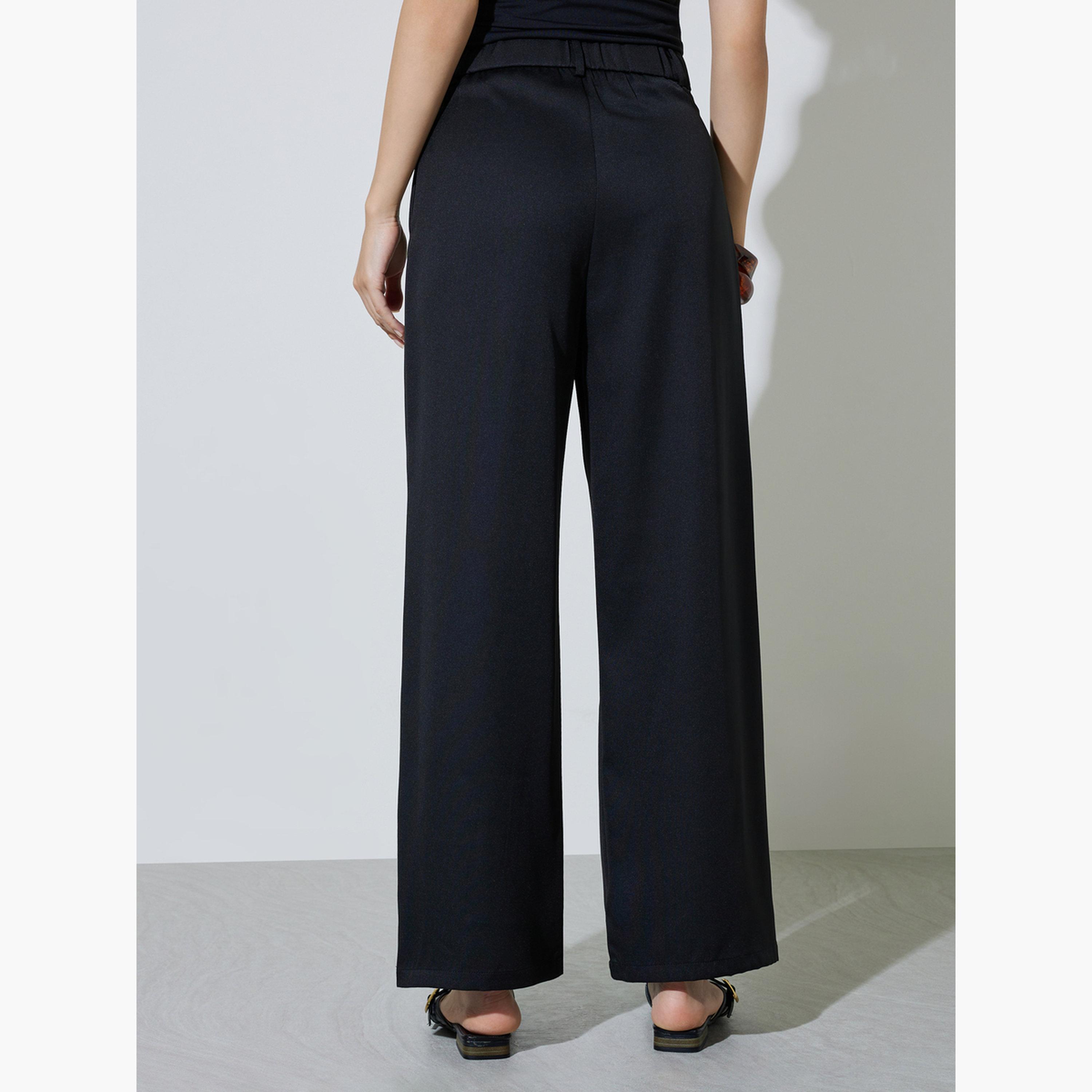 Take Two Black Wide Leg Fold Pleat Pants-women-clothing-bottoms-joggers-image-4