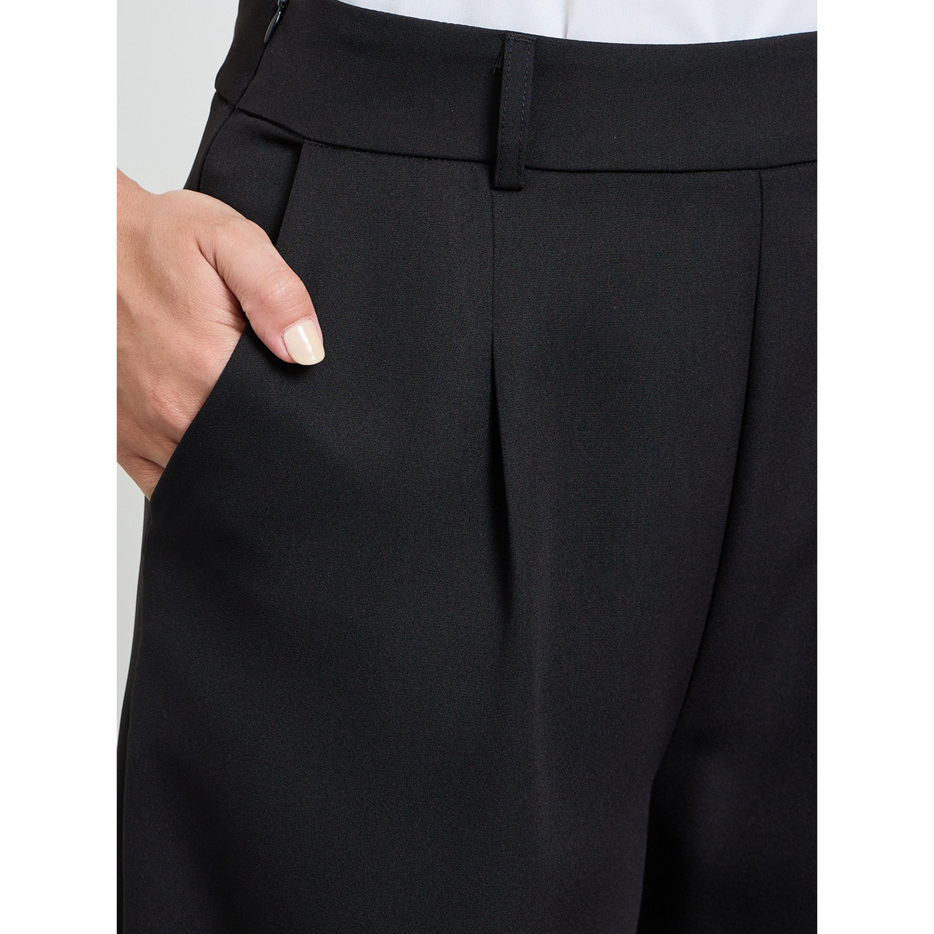 Take Two Black Solid Wide Leg Trousers-women-clothing-trousers-image-3