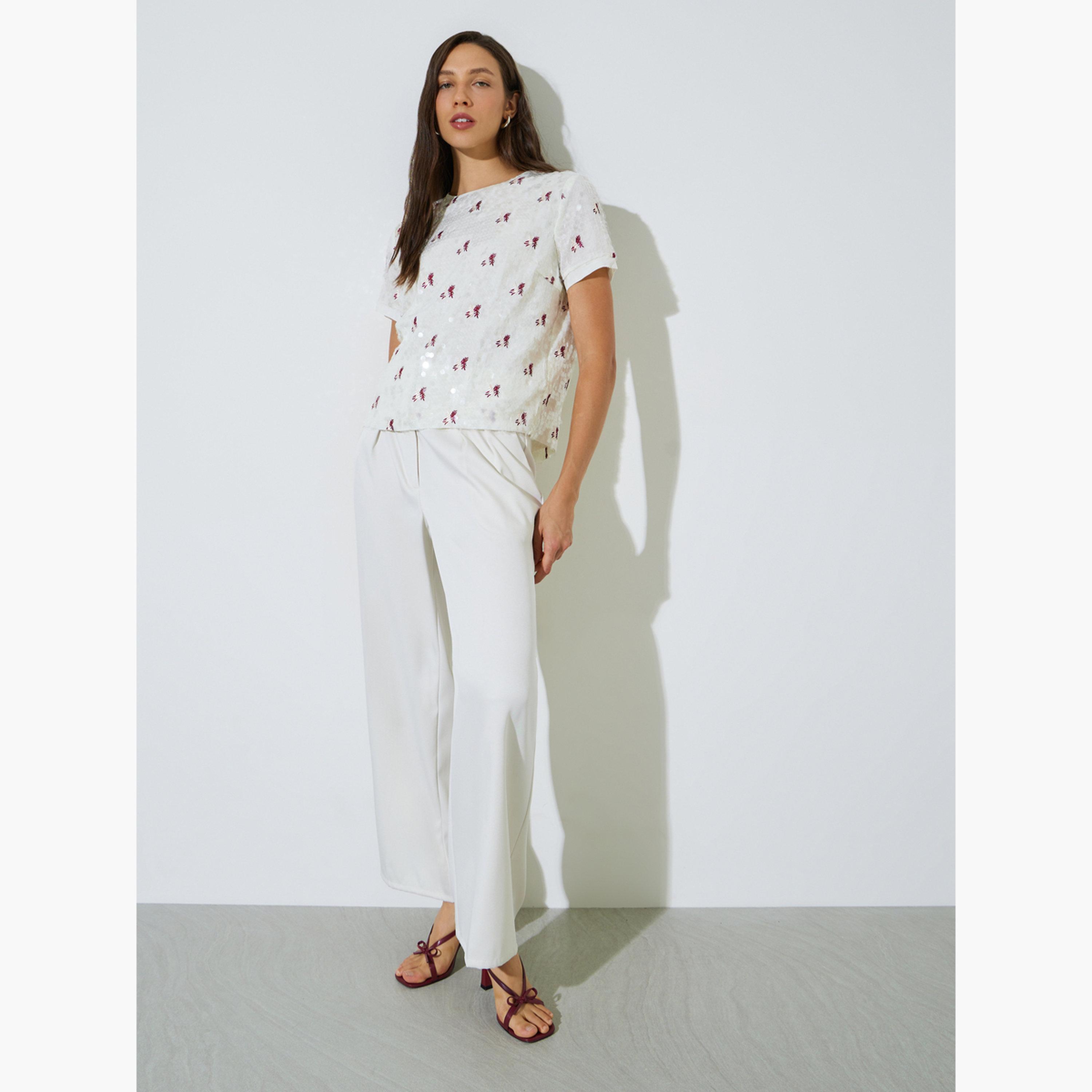 Styli Off White Sequin Embroidered Blouse-women-clothing-shirtsandblouses-blouses-image-2