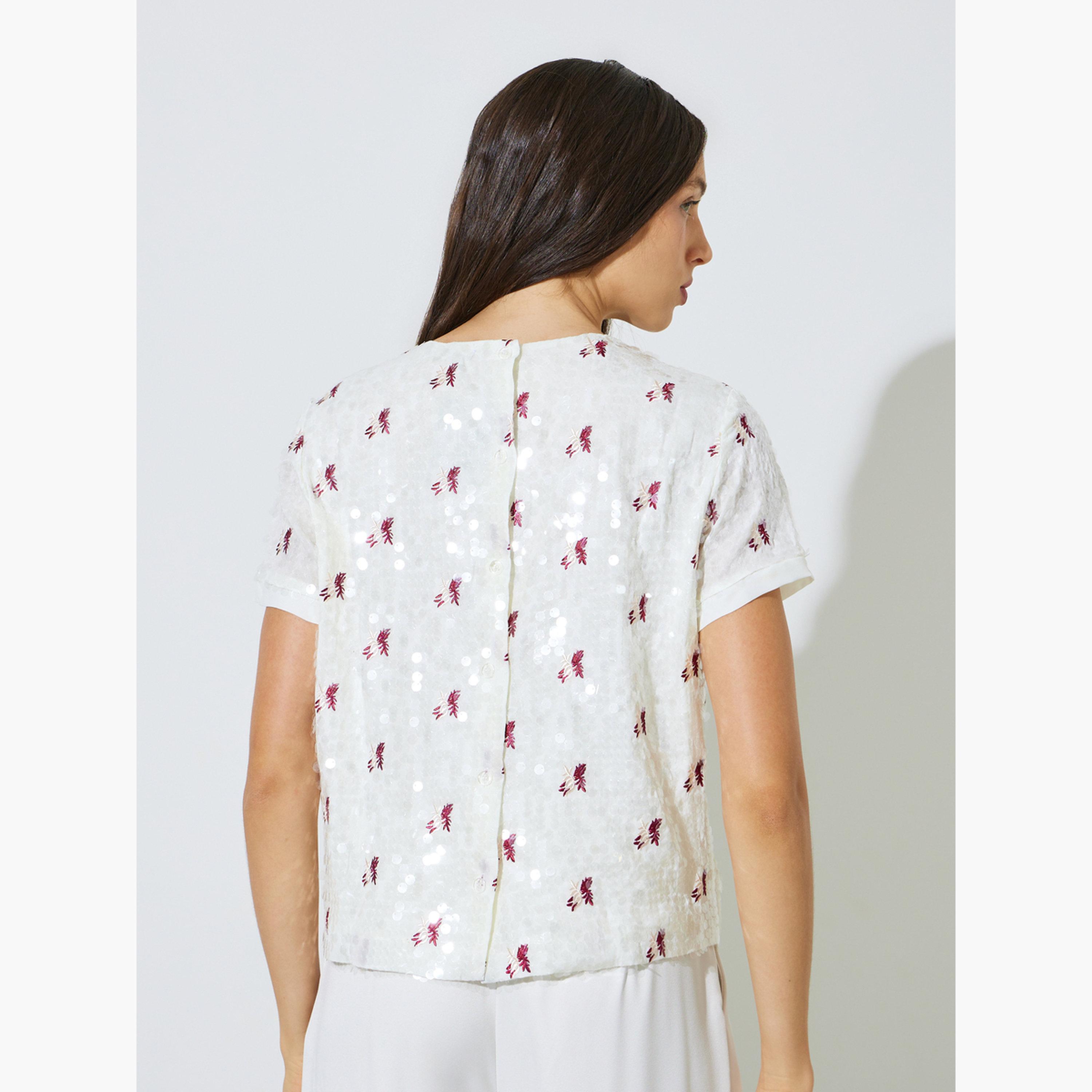 Styli Off White Sequin Embroidered Blouse-women-clothing-shirtsandblouses-blouses-image-4