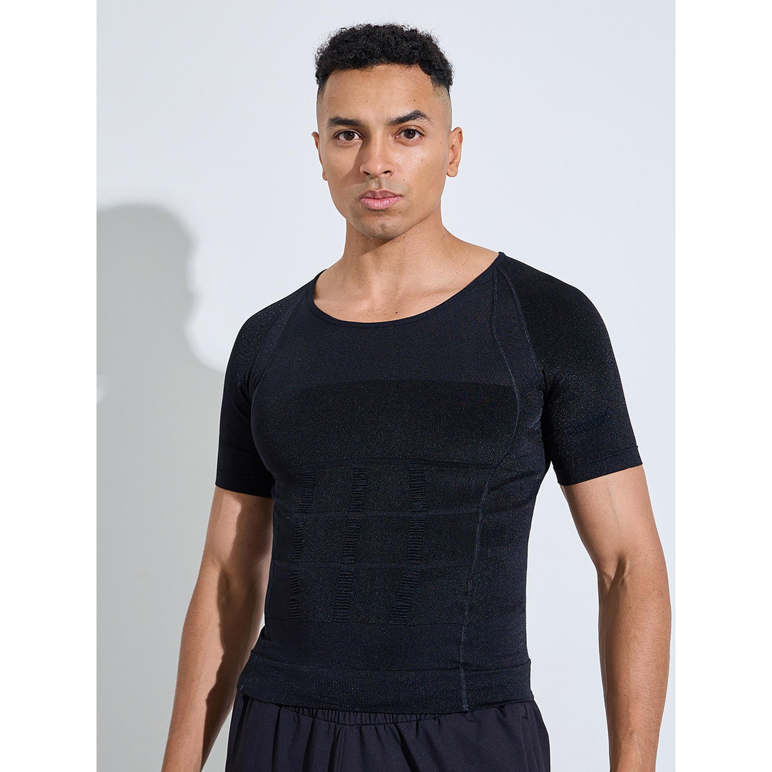 تيشيرت مشد للجسم بلون سادة-men-clothing-sportswearandactivewear-tshirtsandpolos-image-1