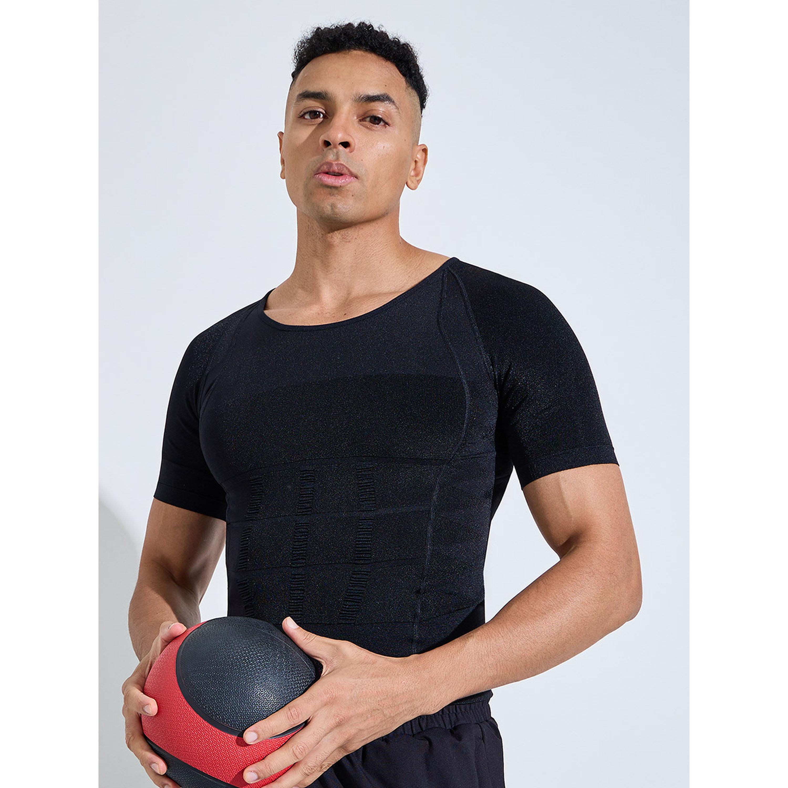 تيشيرت مشد للجسم بلون سادة-men-clothing-sportswearandactivewear-tshirtsandpolos-image-3