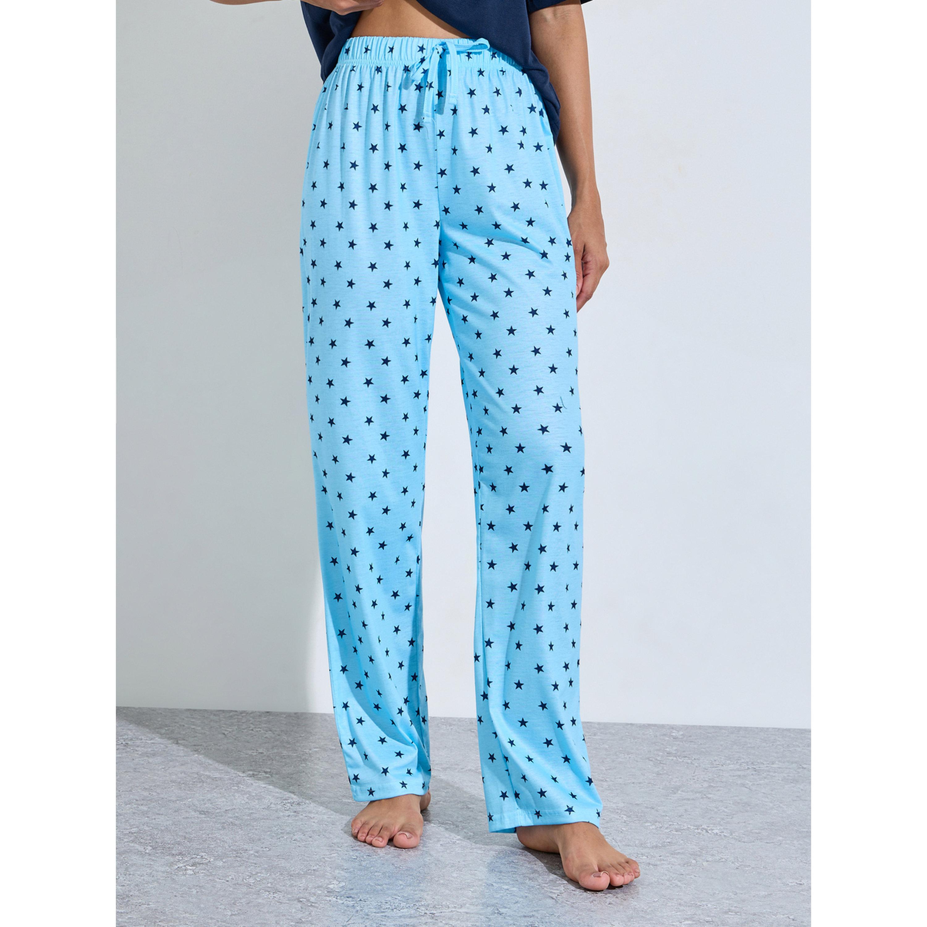 طقم بيجاما من بنطال بأرجل مستقيمة وتيشيرت بطبعة نجمة-women-clothing-nightwear-pyjamas-longsets-image-5