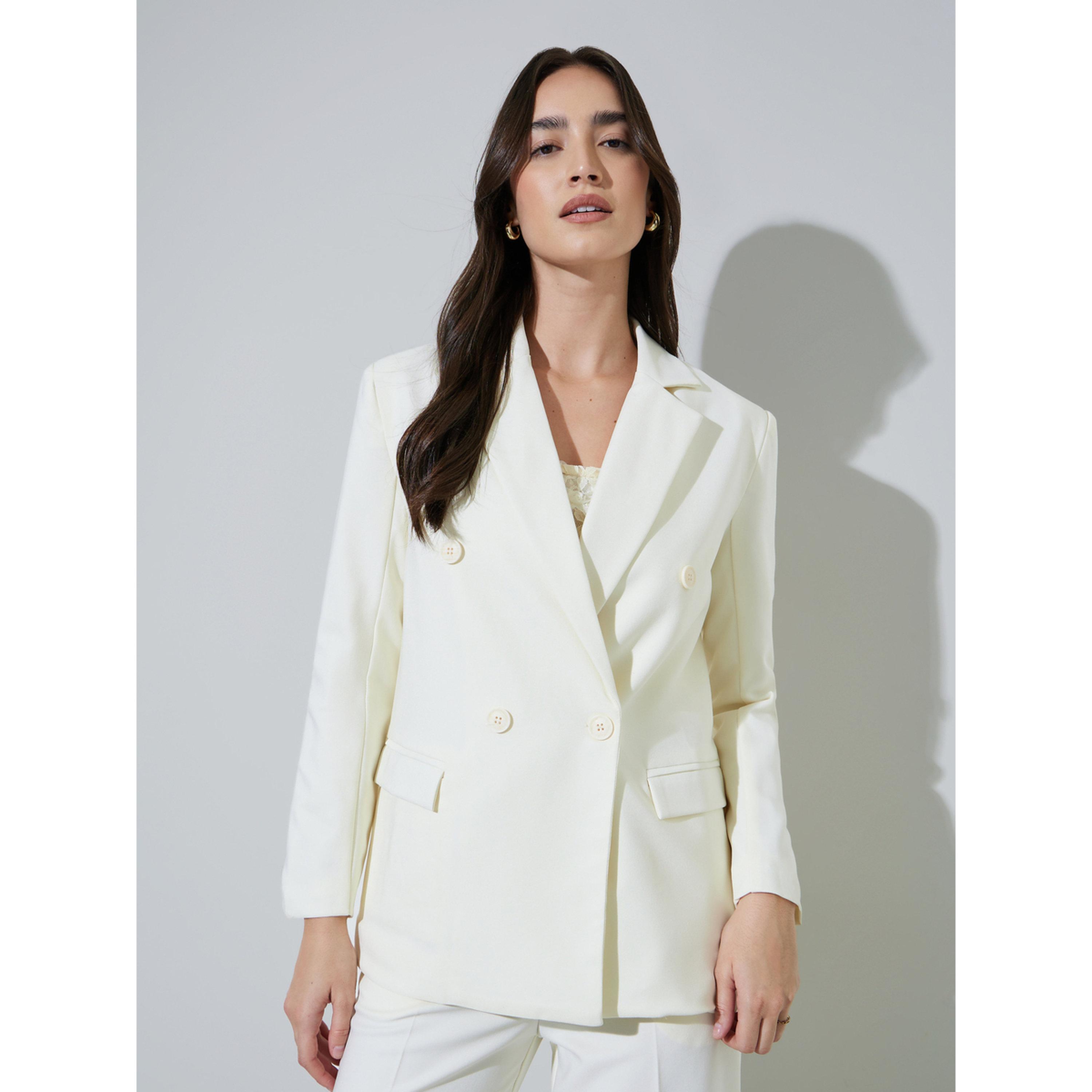 بليزر بأزرار مزدوجة وقصة مستقيمة-women-clothing-coatsandjackets-blazers-image-1