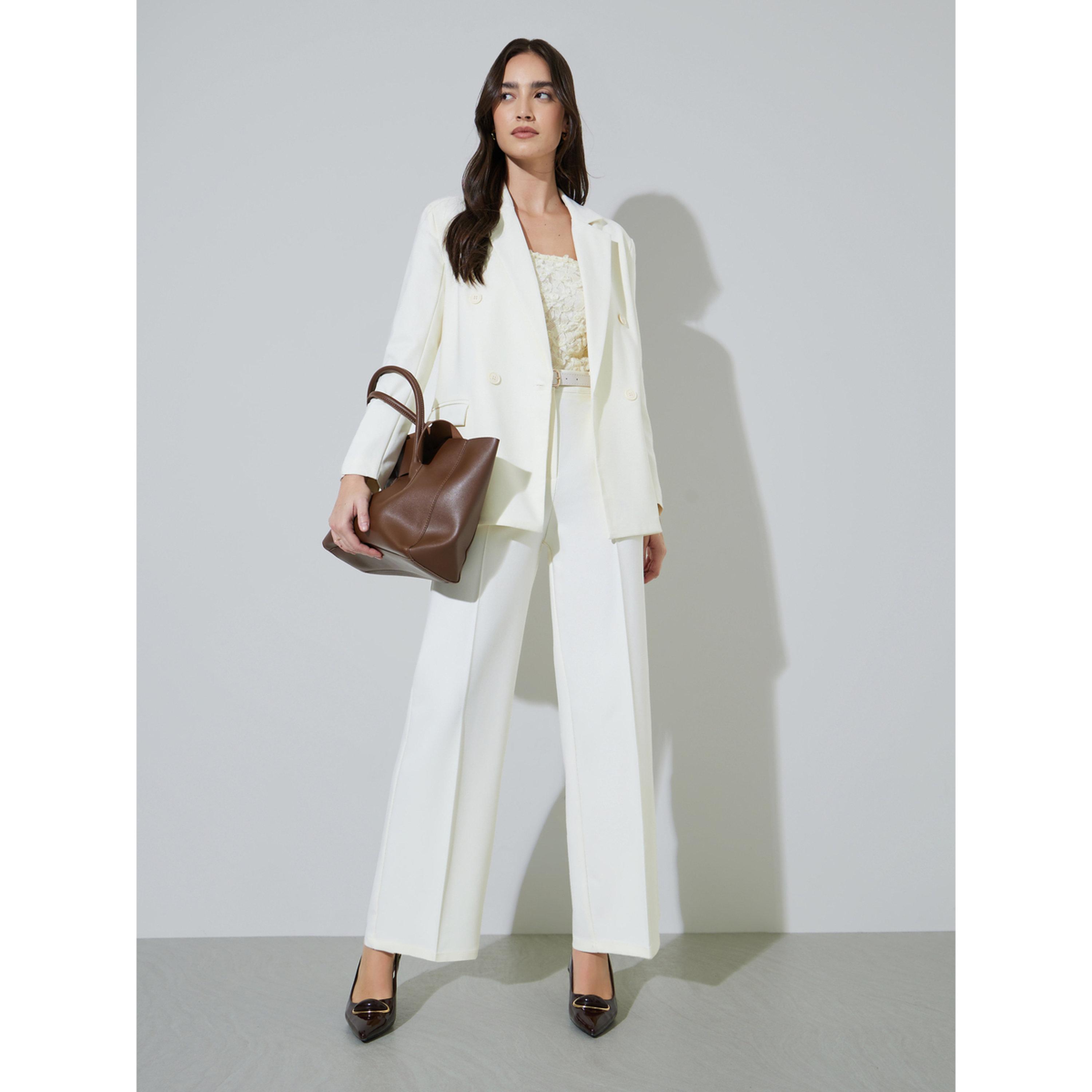 بليزر بأزرار مزدوجة وقصة مستقيمة-women-clothing-coatsandjackets-blazers-image-2
