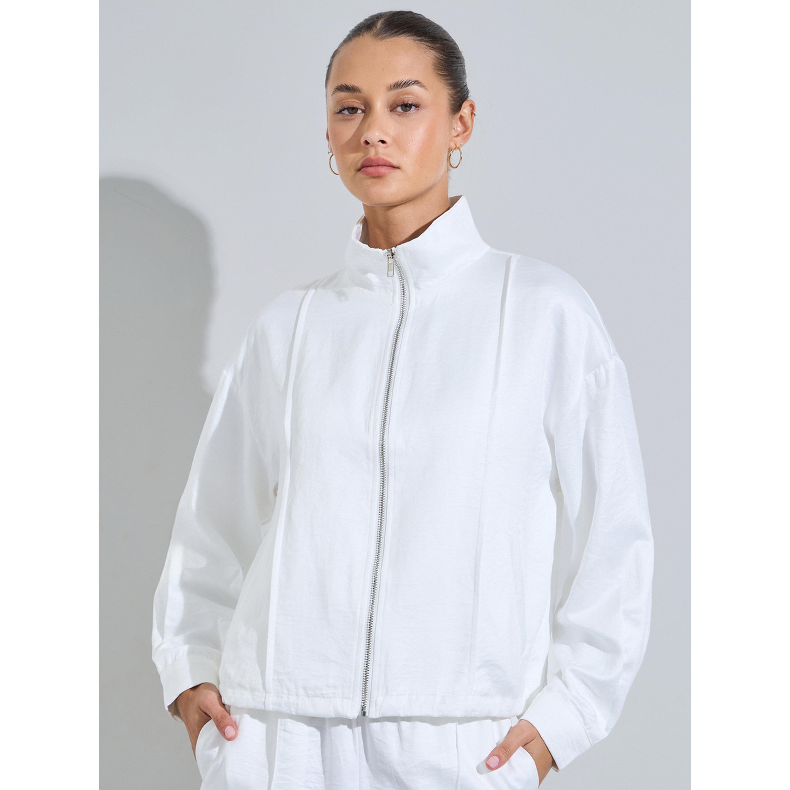 Styli Women Off-White Regular Fit Bomber Jacket-women-winterwear-coatsandjackets-jackets-image-1