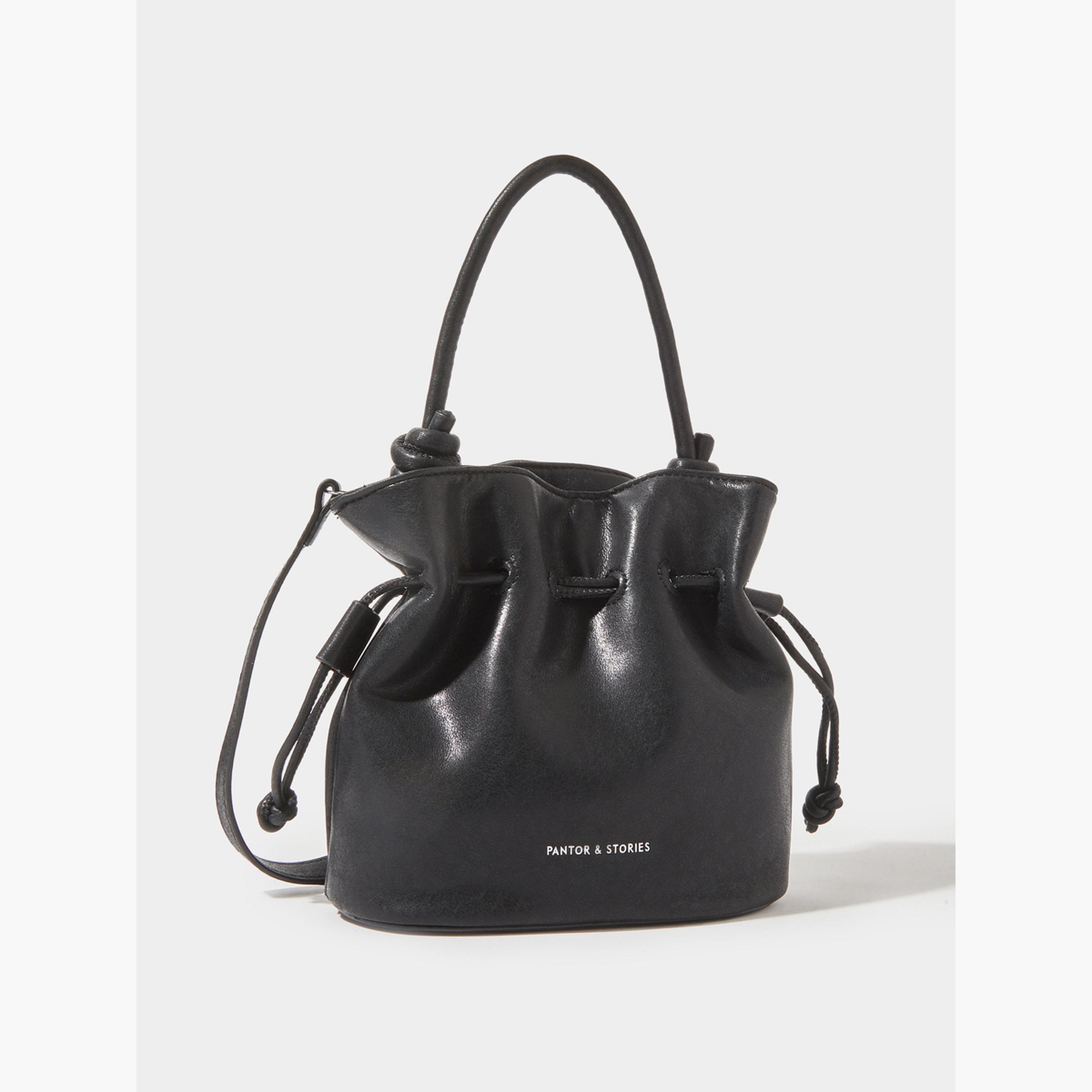Styli Black Drawstring Mini Handbag-women-bagsandwallets-handbags-image-1