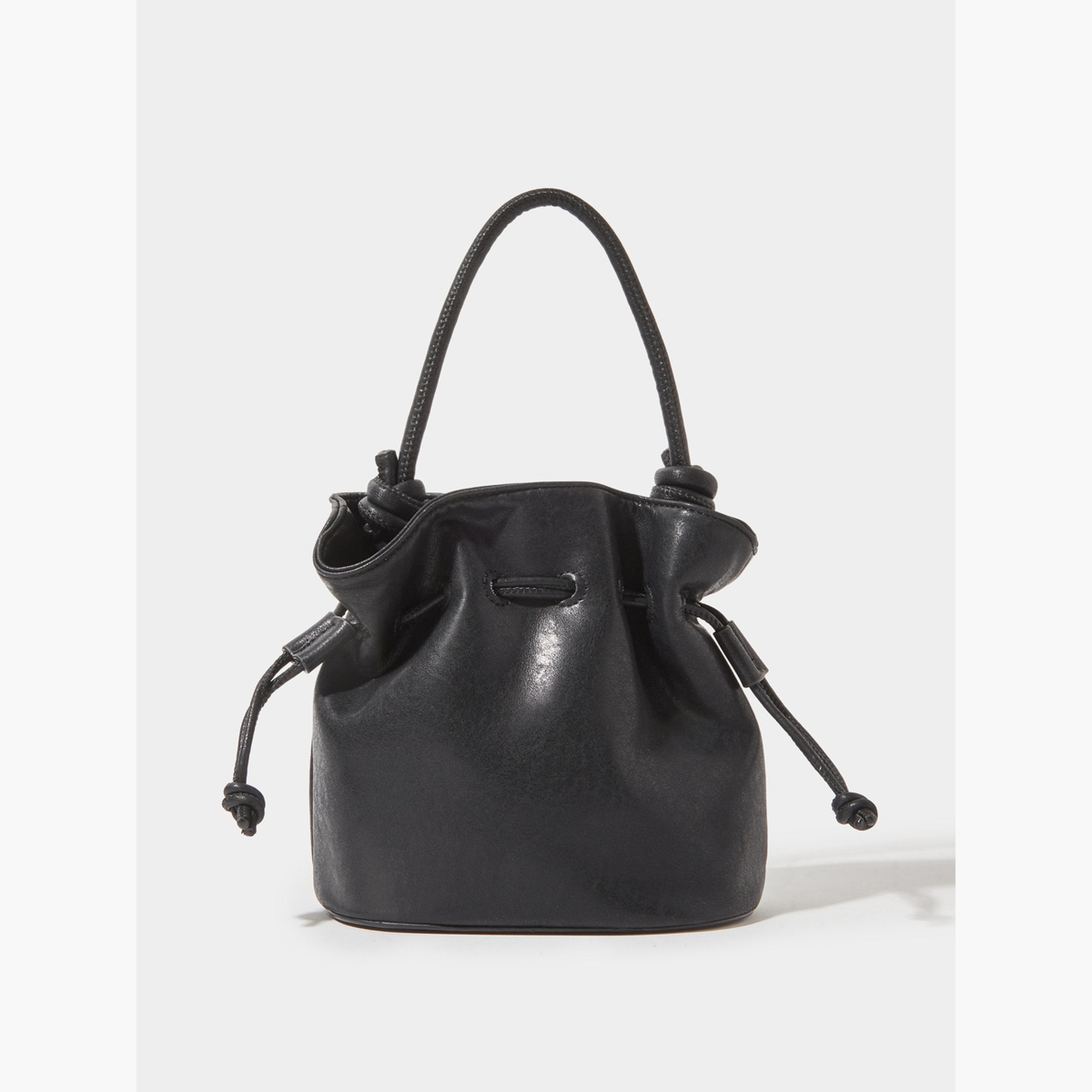 Styli Black Drawstring Mini Handbag-women-bagsandwallets-handbags-image-3