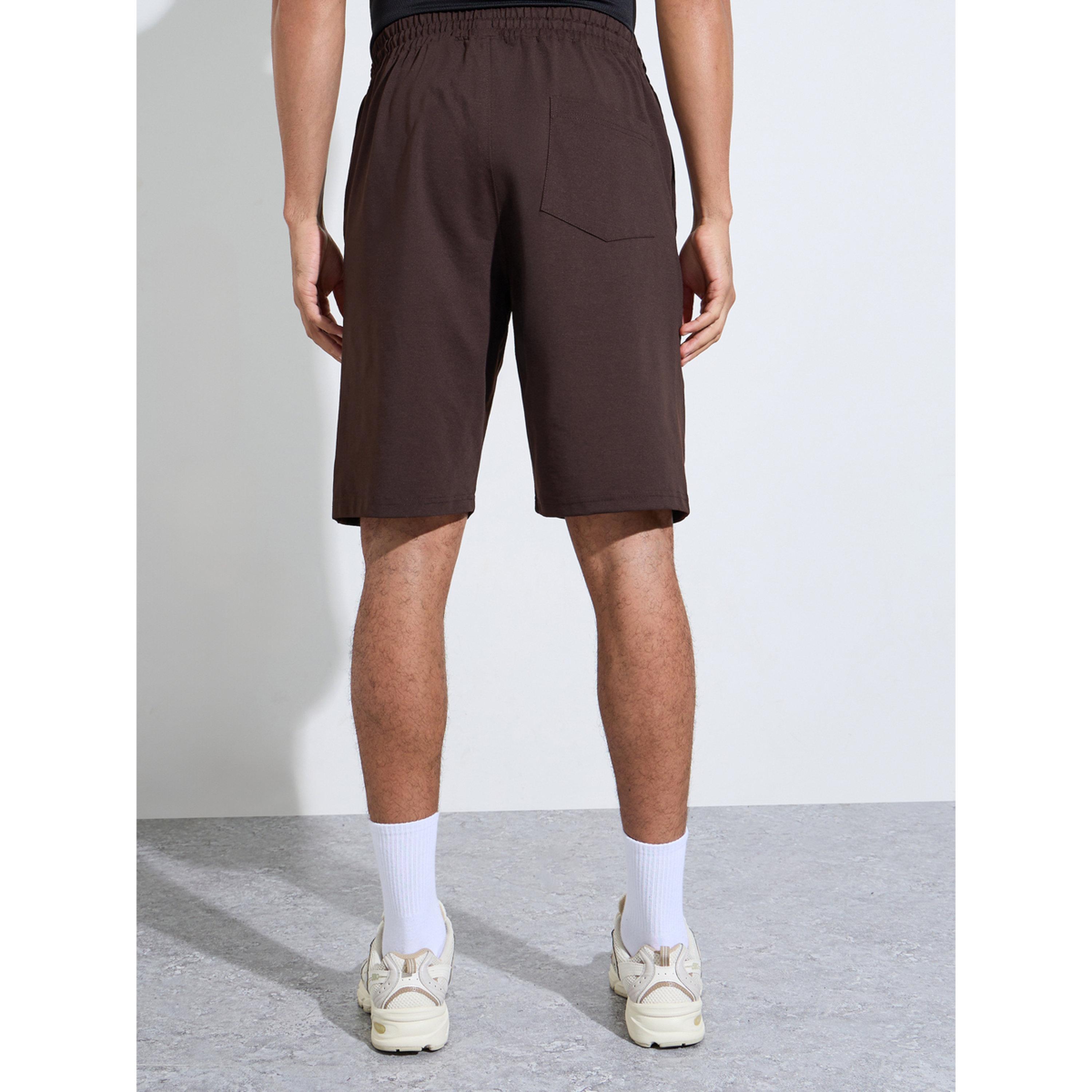 Styli Brown Activewear Sports Shorts with Drawstring-men-clothing-bottoms-shorts-image-4