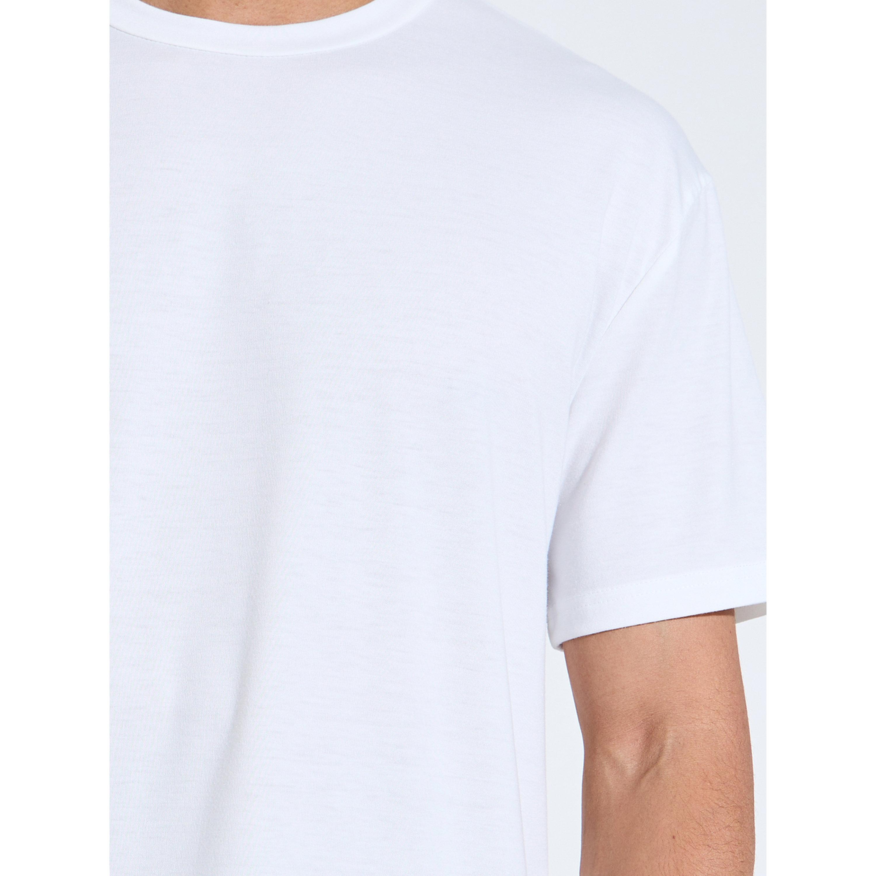Styli White Solid Round Neck T-Shirt and Checked Shorts Pyjama Set-men-clothing-nightwear-sets-image-6