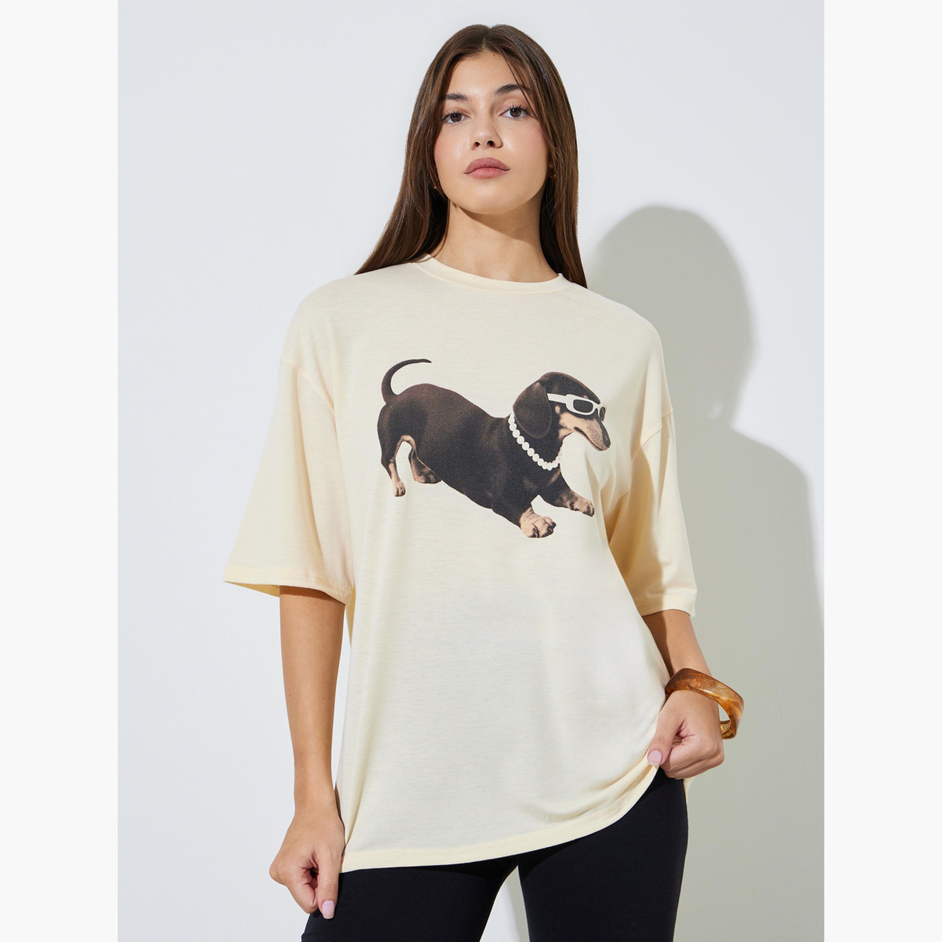 تيشيرت واسع وطبعة جرافيك-women-clothing-tshirts-image-1
