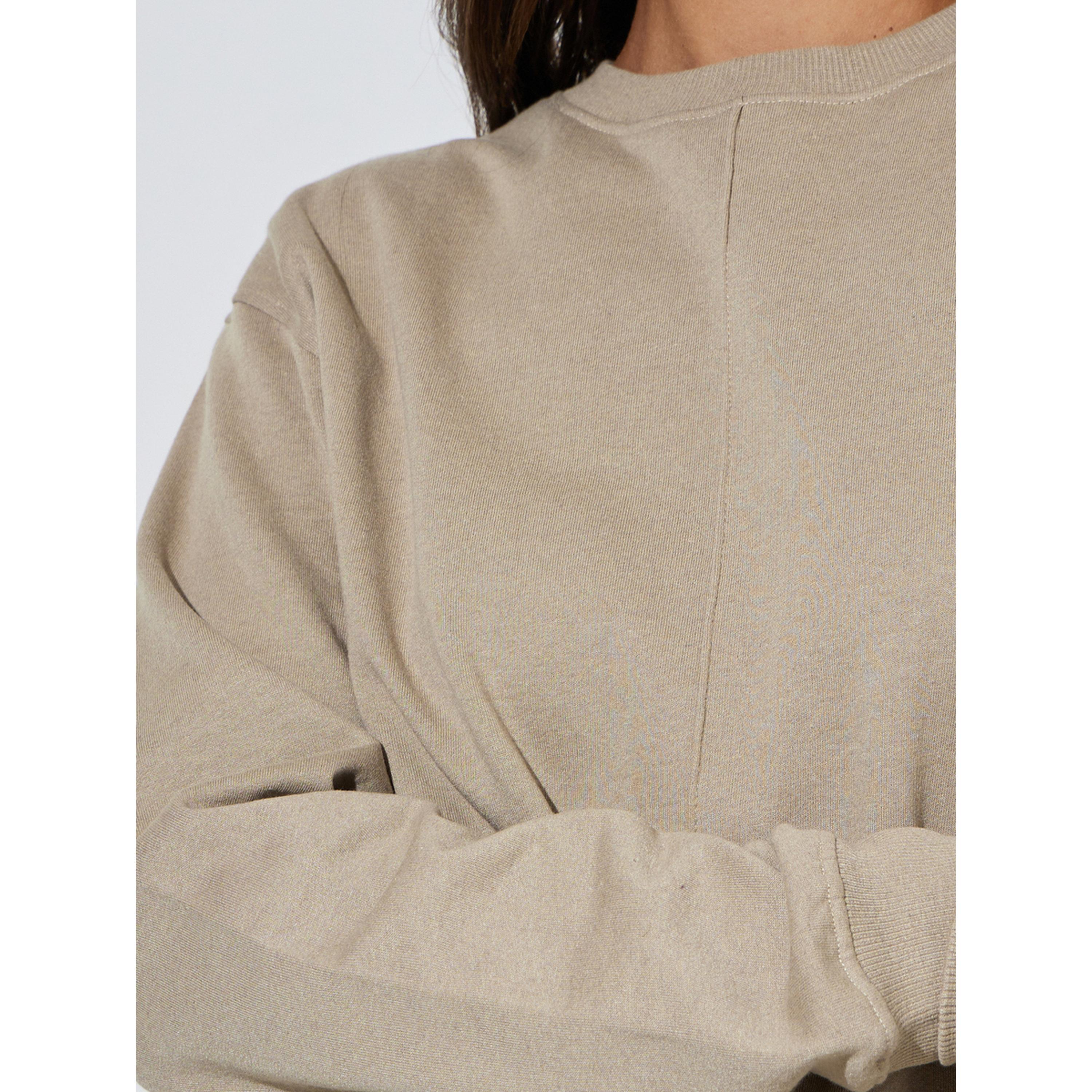 Styli beige Solid Round Neck Regular Fit Sweatshirt-women-clothing-hoodiesandsweatshirts-sweatshirts-image-5