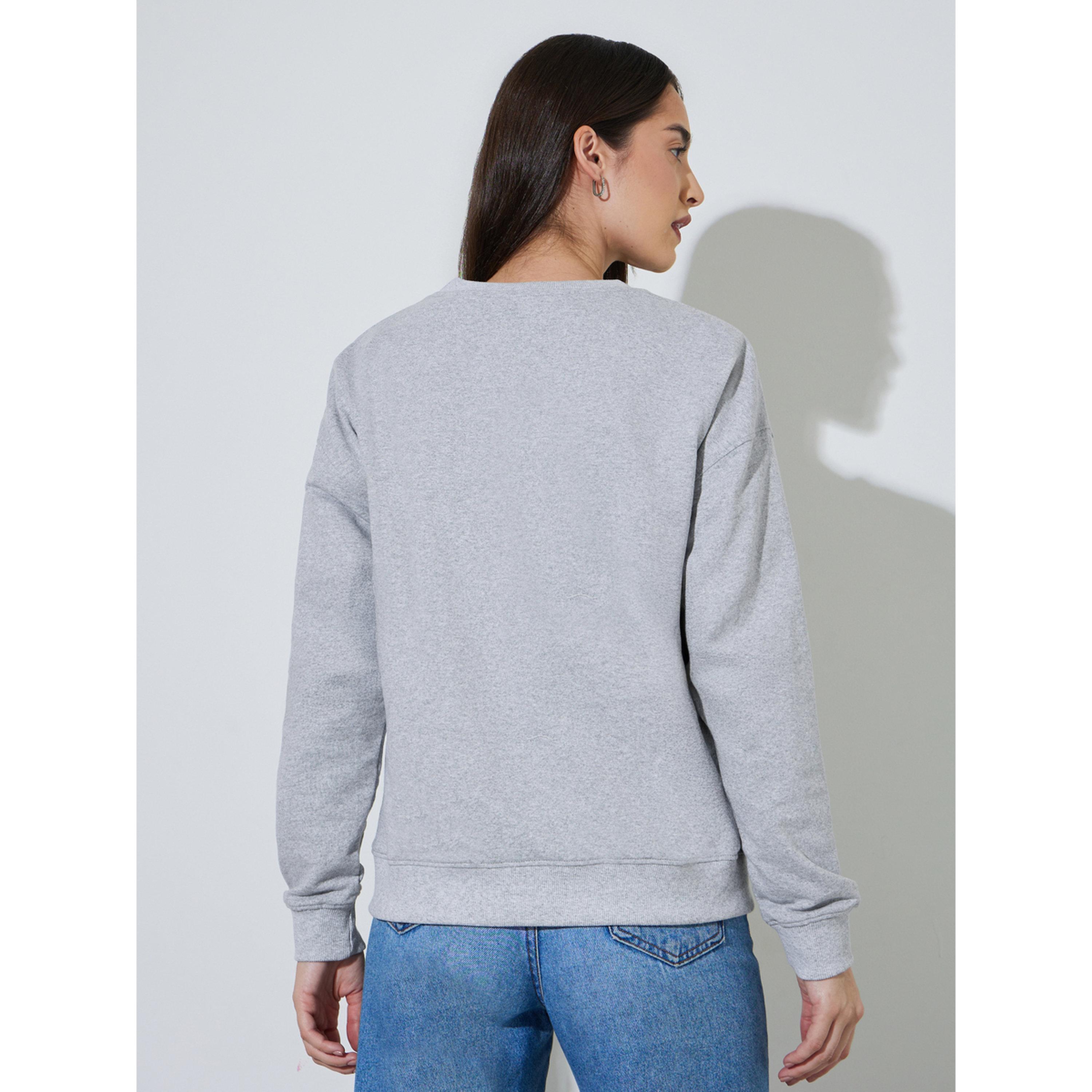 Styli Grey Slogan Print Long Sleeves Relaxed Fit Sweatshirt-women-clothing-hoodiesandsweatshirts-sweatshirts-image-3