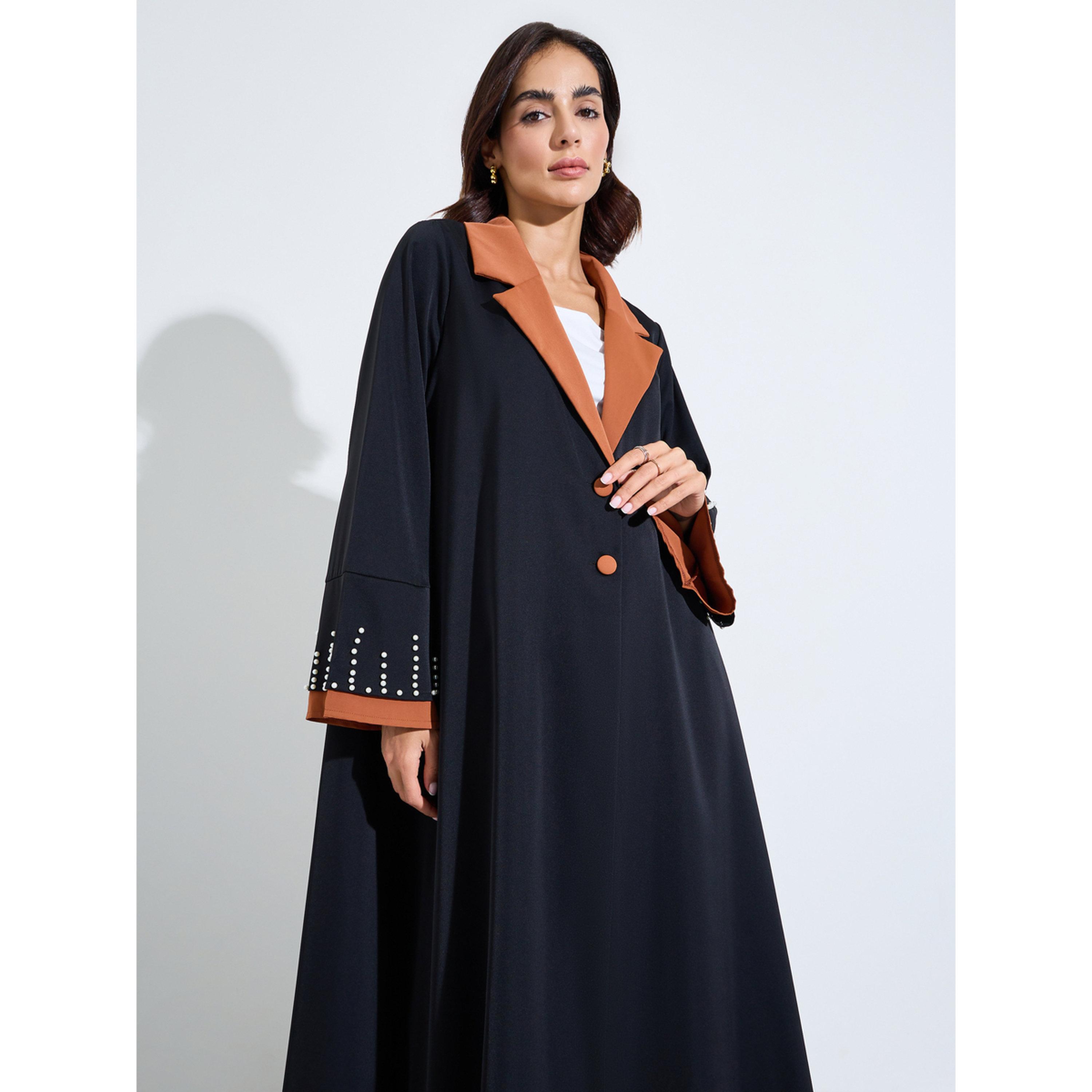 عباية بأكمام مزينة وياقة متباينة-women-arabicclothing-abayas-image-2