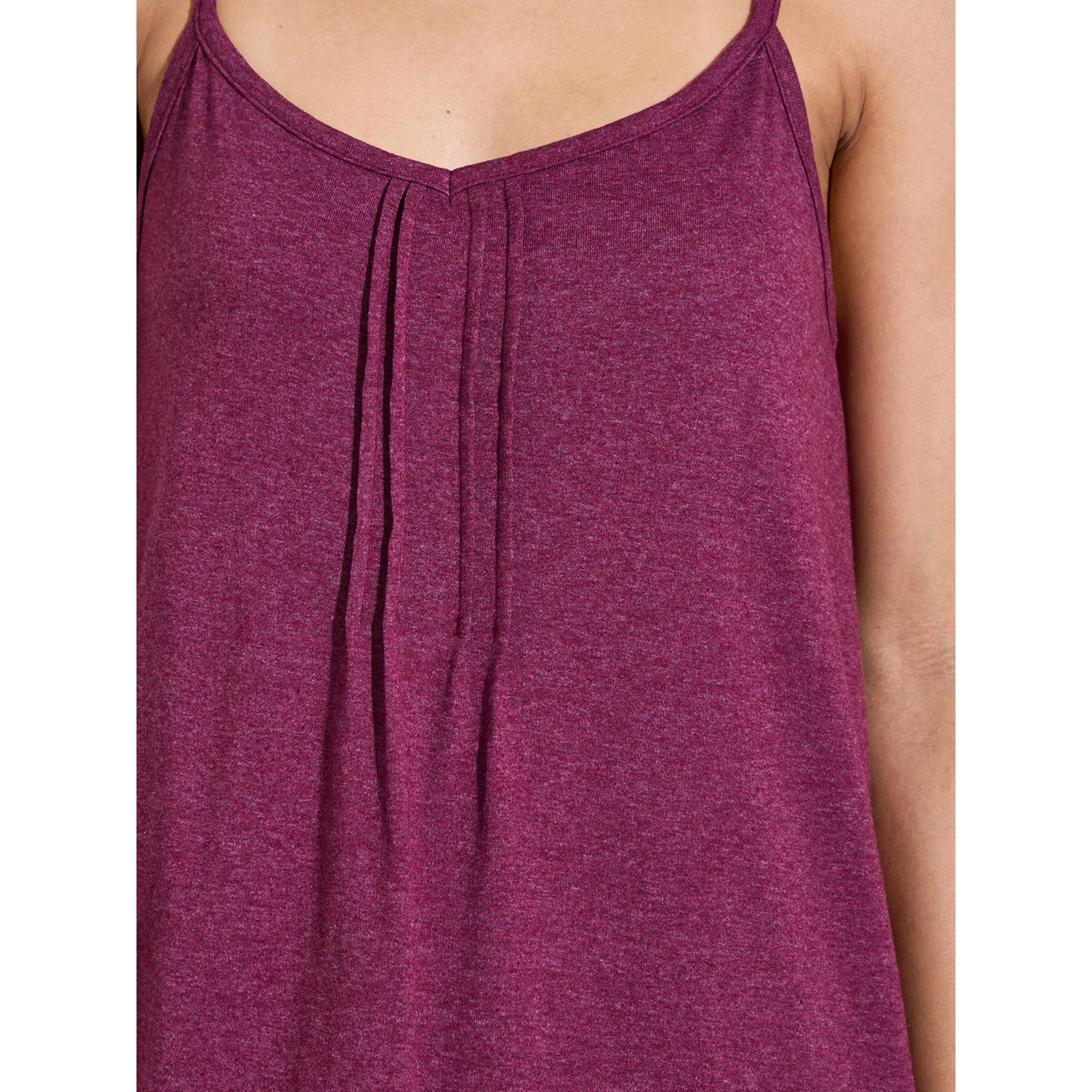 Styli PACK OF 2 - CHERRY AOP & SOLID PINTUCK DETAIL SLIPDRESS - KNEE-women-clothing-nightwear-nighties-image-5