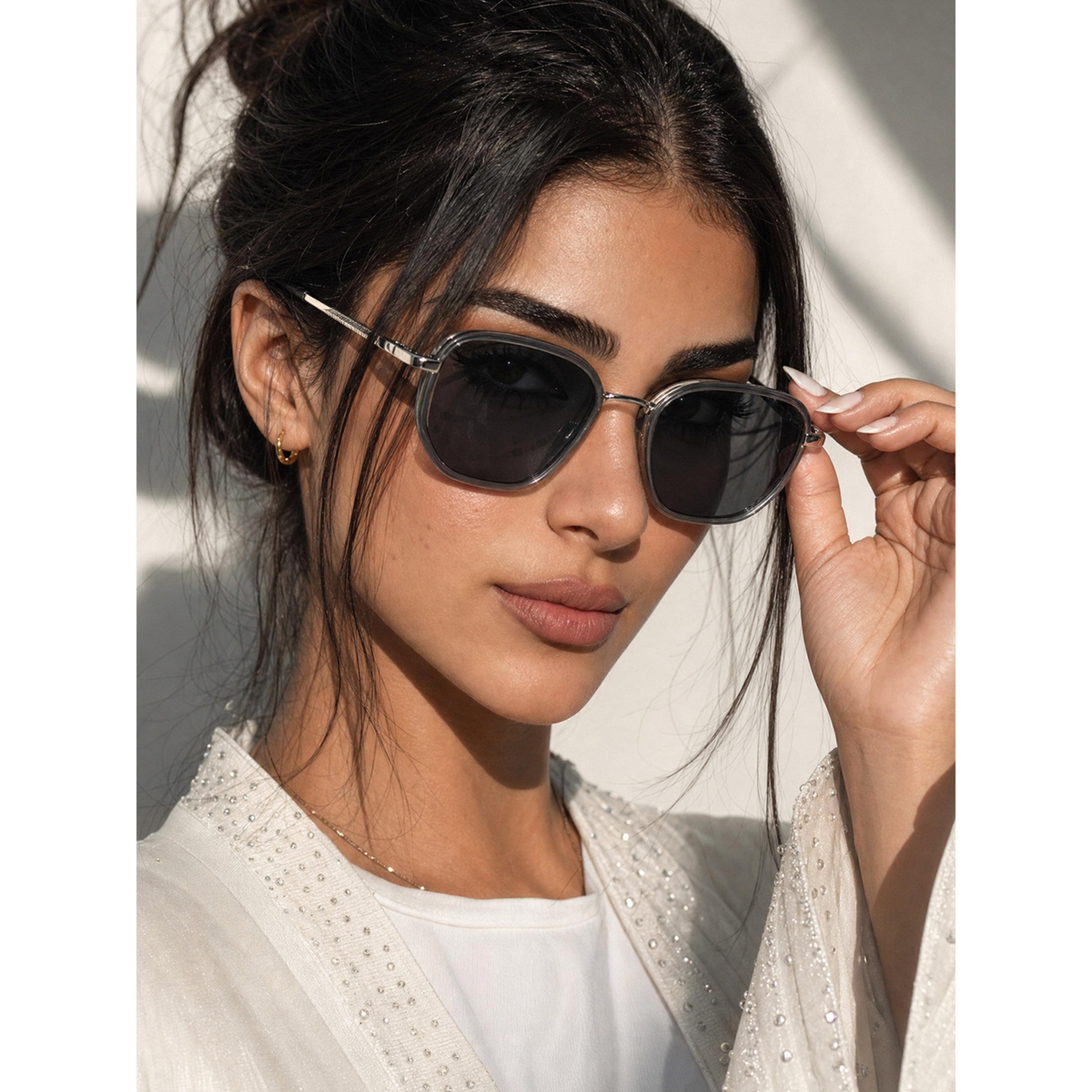 Take Two Geometric Silver Sunglasses-women-sunglasses-image-3