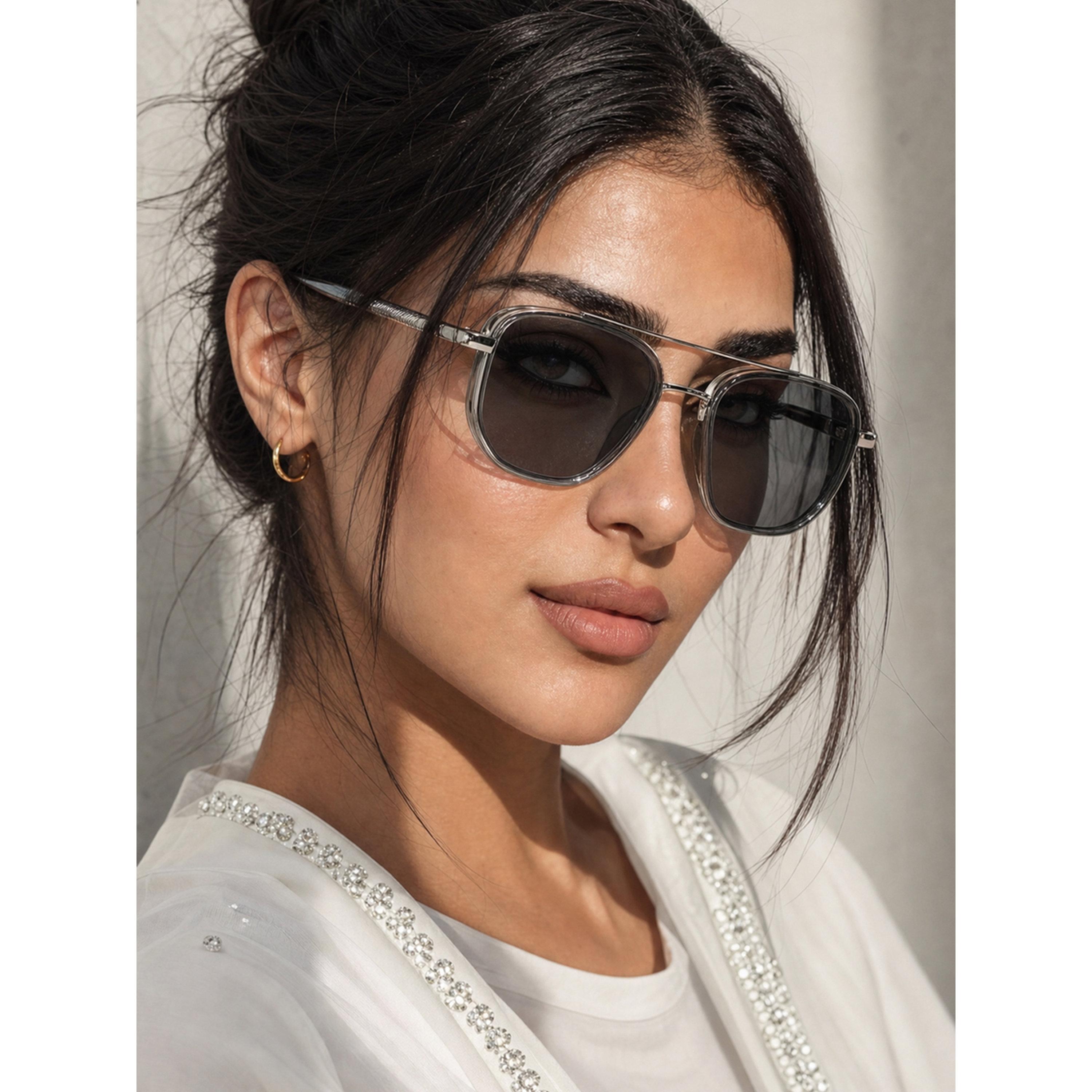Take Two Geometric Silver Sunglasses-women-sunglasses-image-7