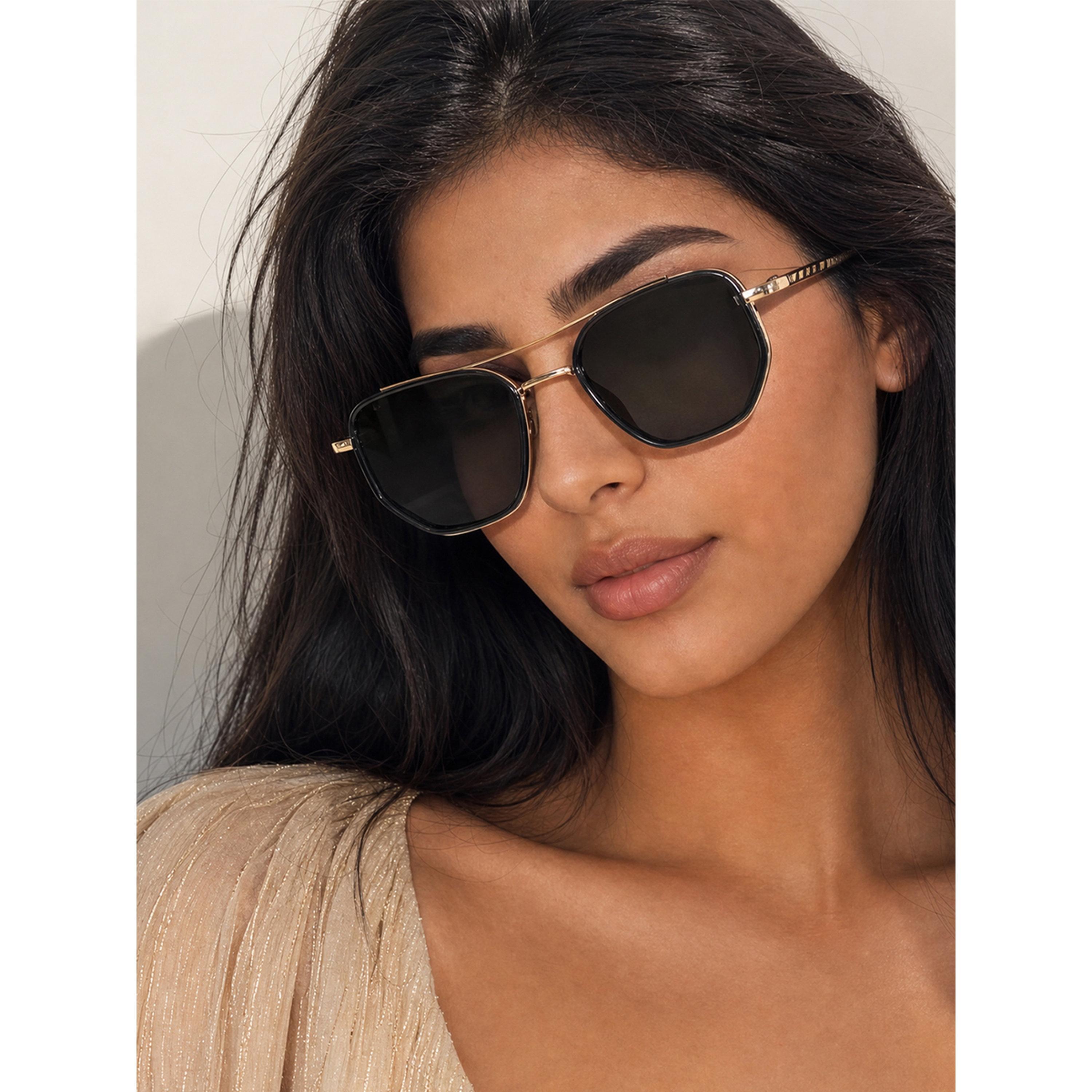 Take Two Gold Double Bridge Polarized Sunglasses-women-sunglasses-image-5