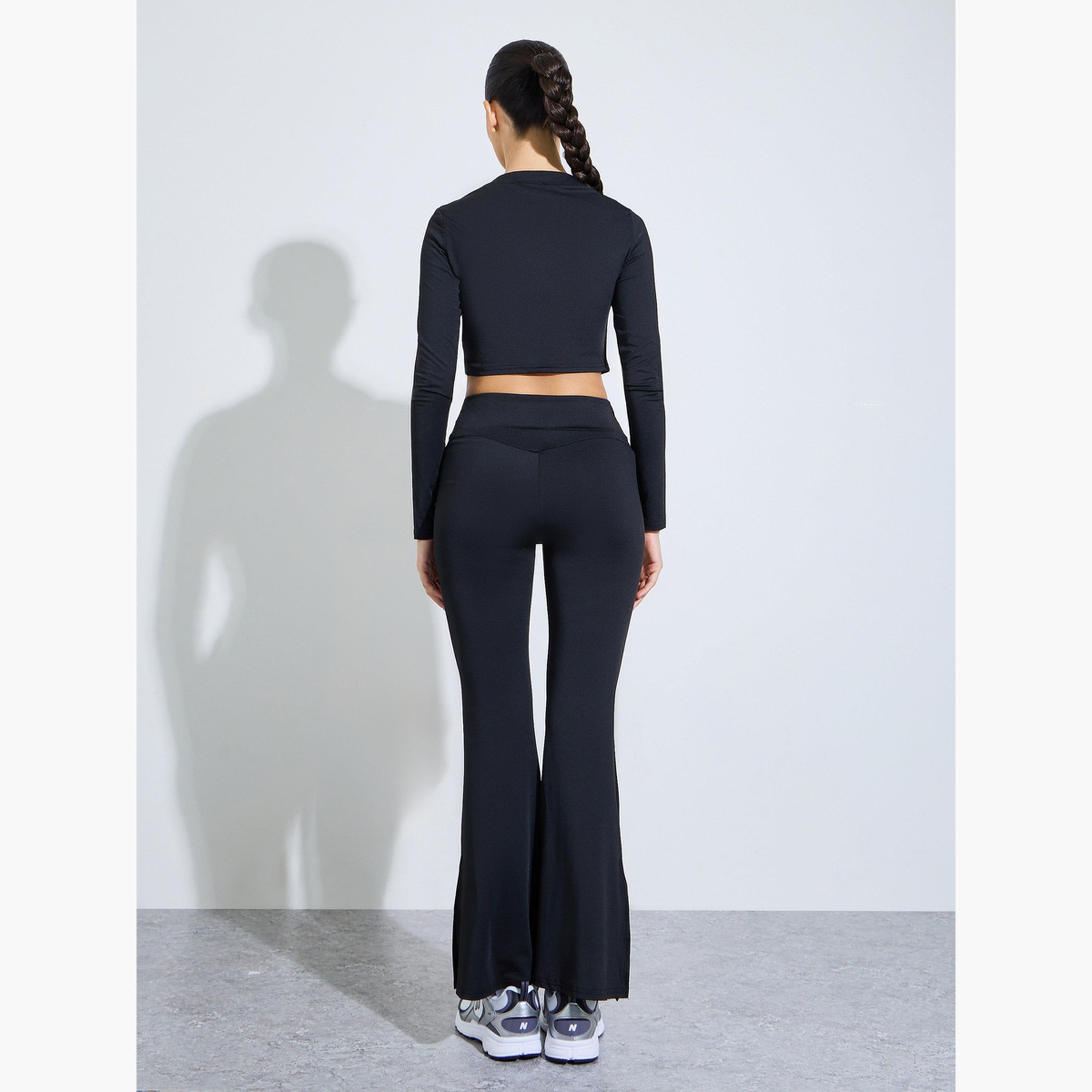 طقم من ليقنز واسع وبلوزة قصيرة بفتحة رقبة-women-clothing-coordsets-image-3