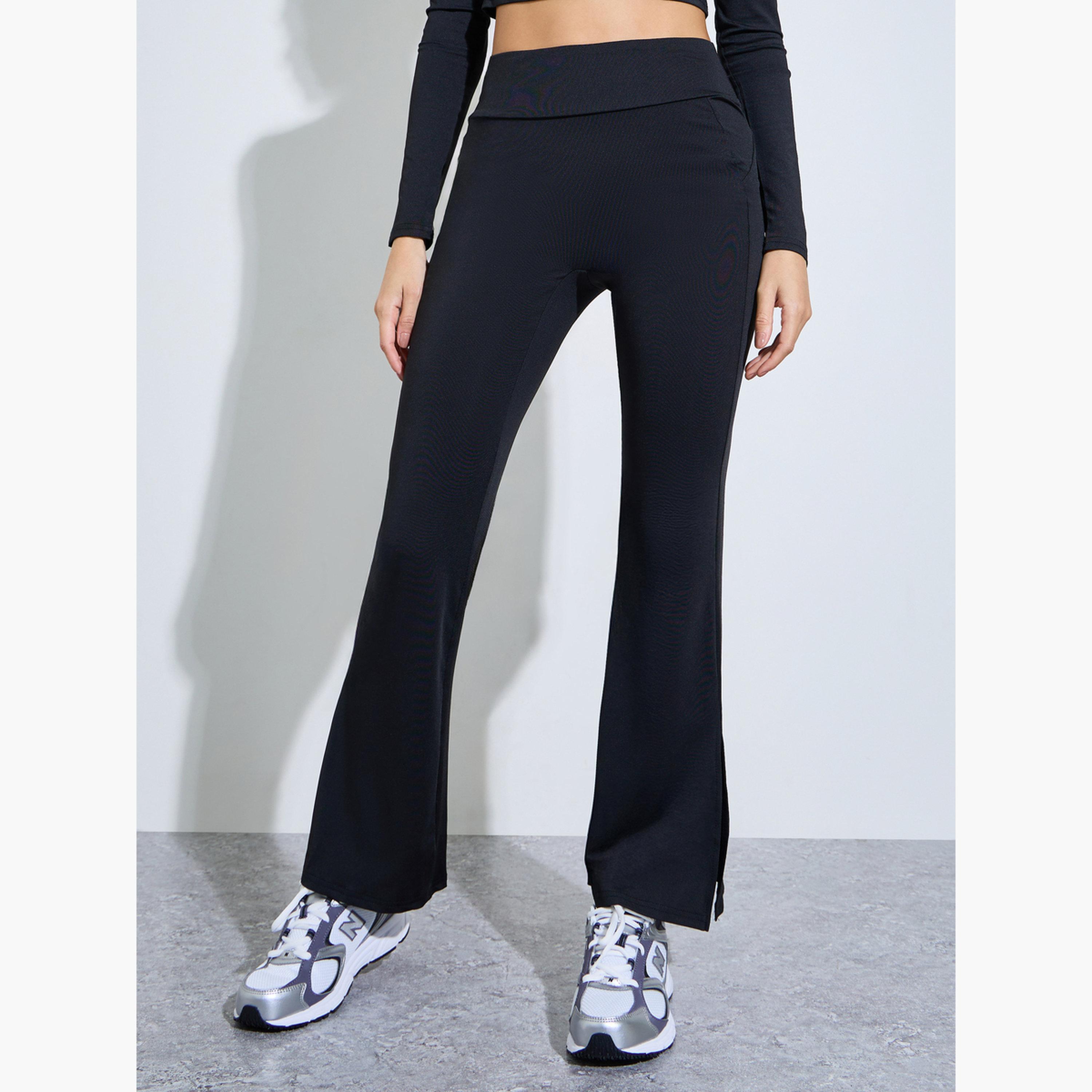 طقم من ليقنز واسع وبلوزة قصيرة بفتحة رقبة-women-clothing-coordsets-image-4