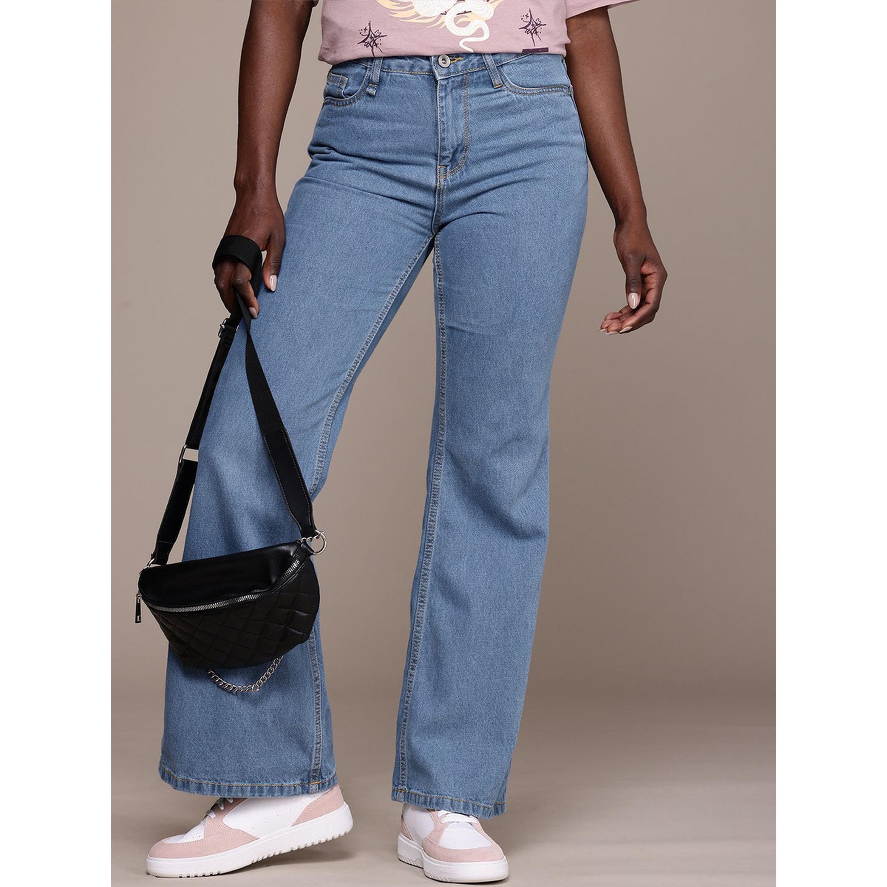 Roadster X Styli Blue Cotton Slim Flared High Rise Jeans-women-clothing-jeans-image-3