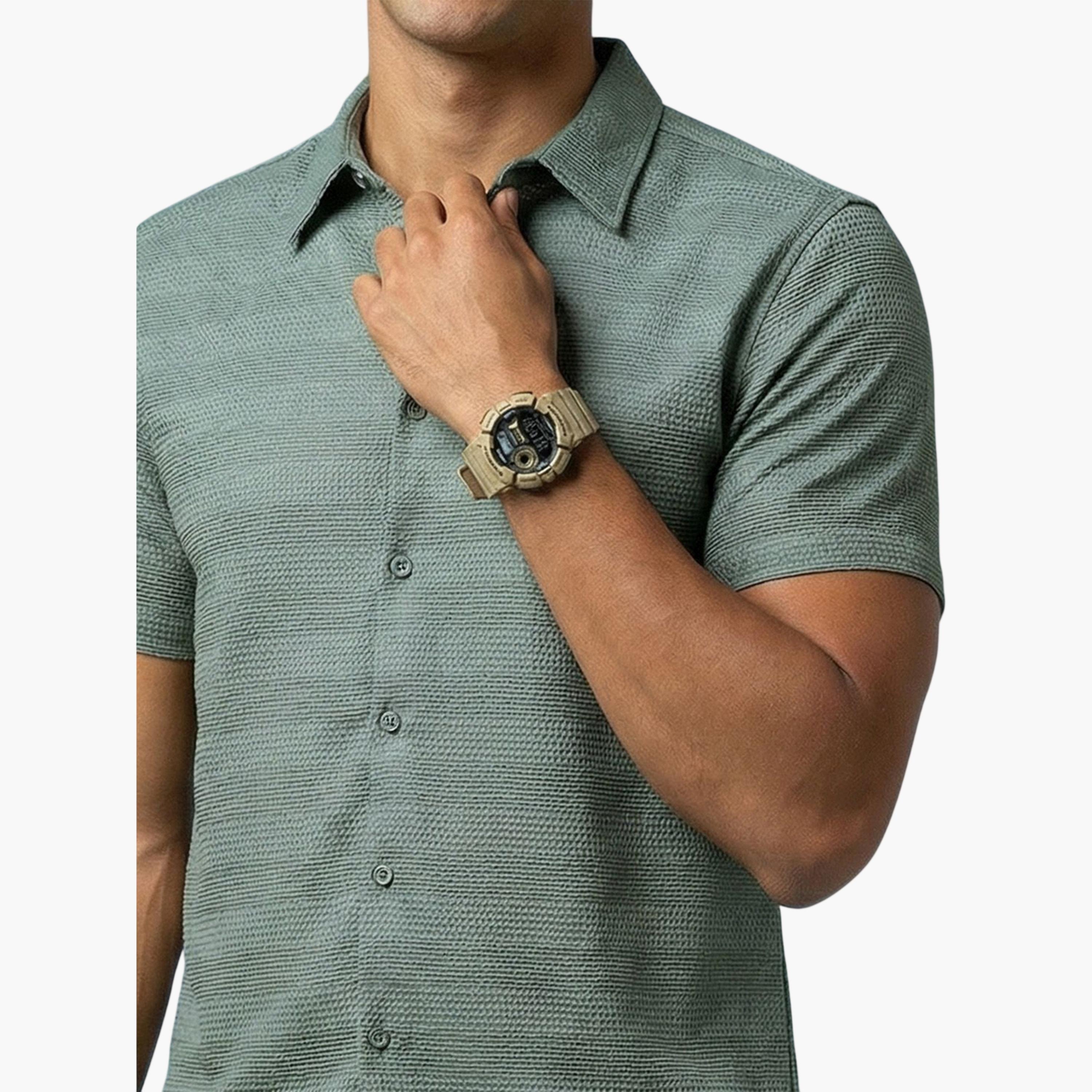 قميص كاجوال بتصميم بارز الملمس للرجال-men-clothing-shirts-image-5