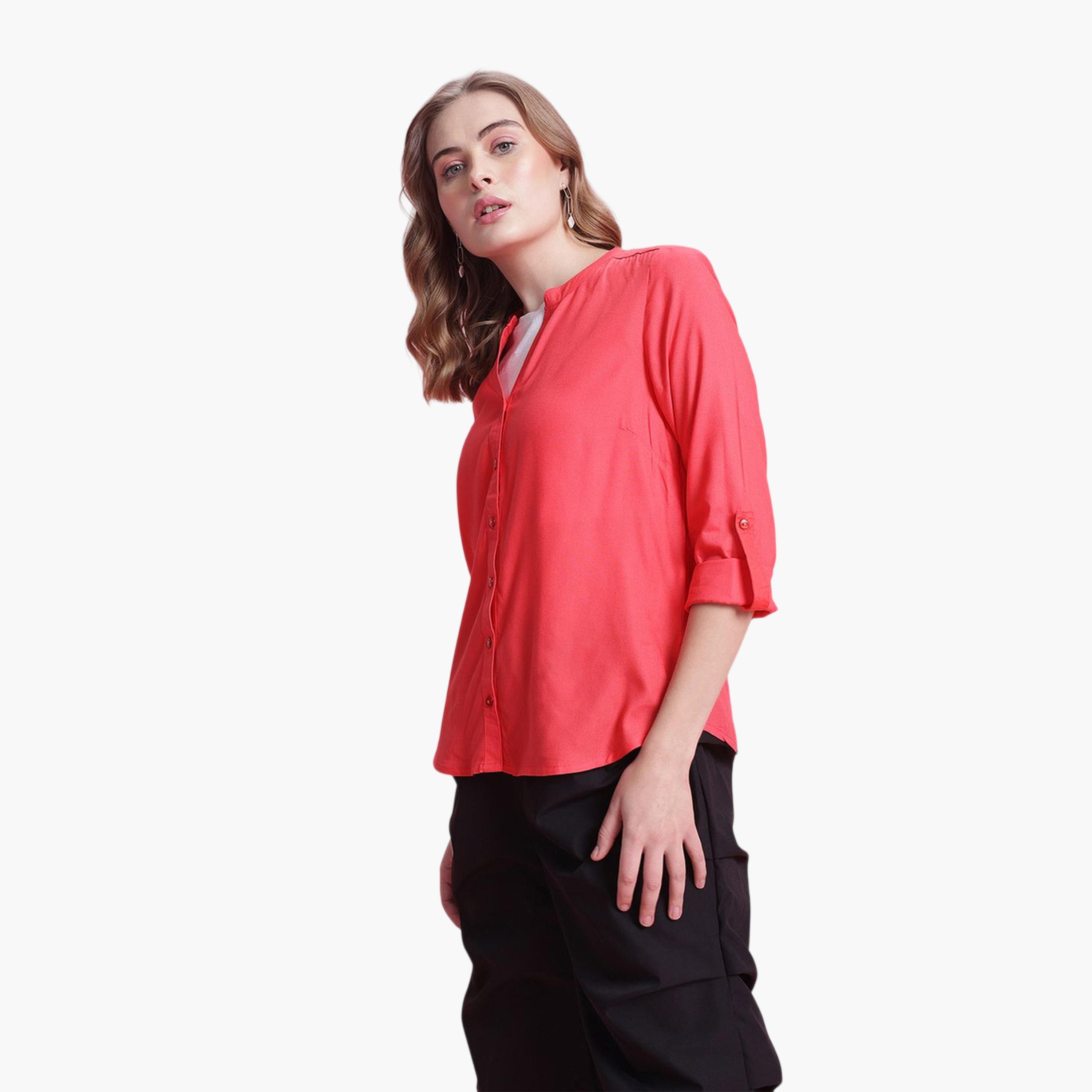 بلوزة بأكمام طويلة وياقة صينية-women-clothing-shirtsandblouses-shirts-image-5