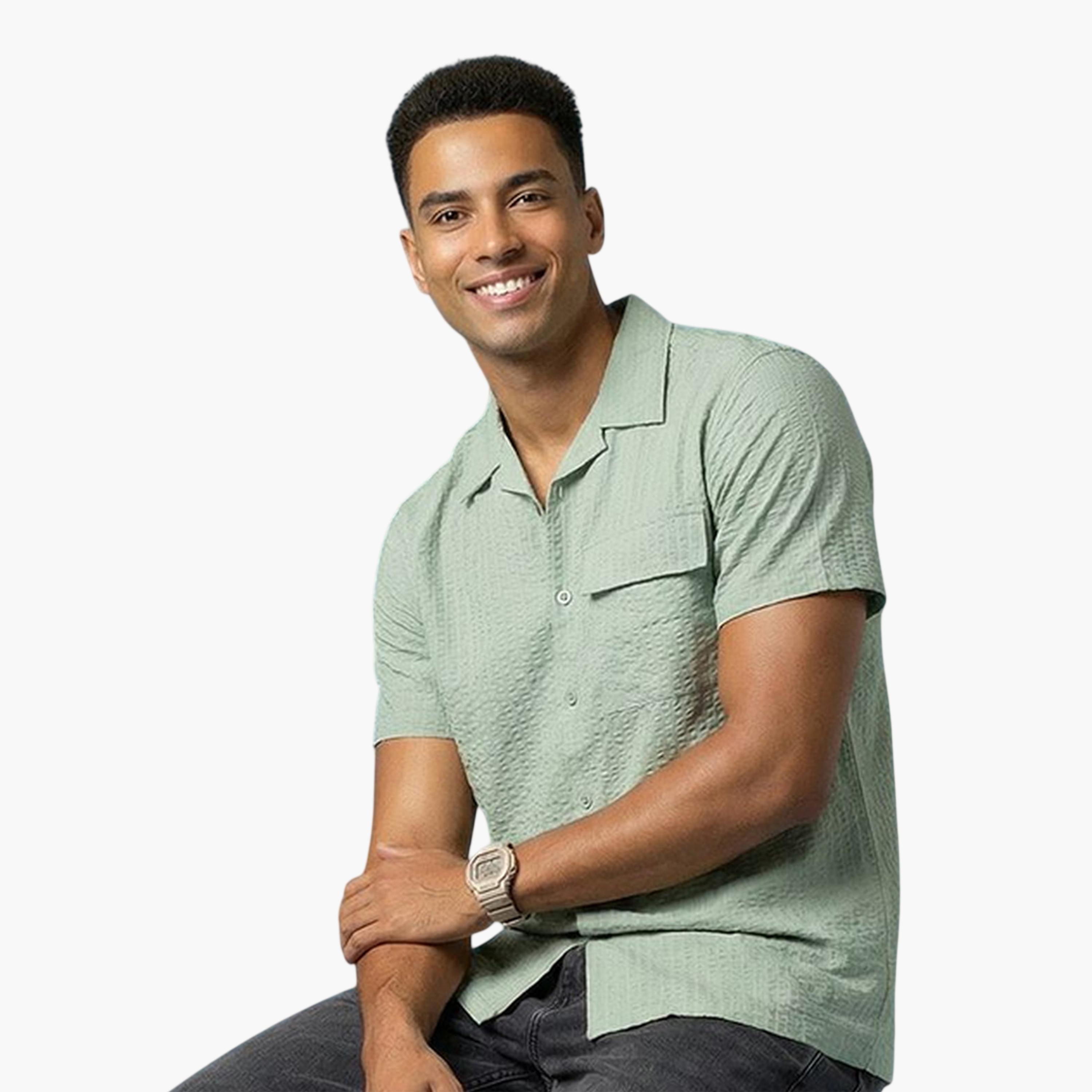 قميص كاجوال سيرساكر للرجال-men-clothing-shirts-image-1