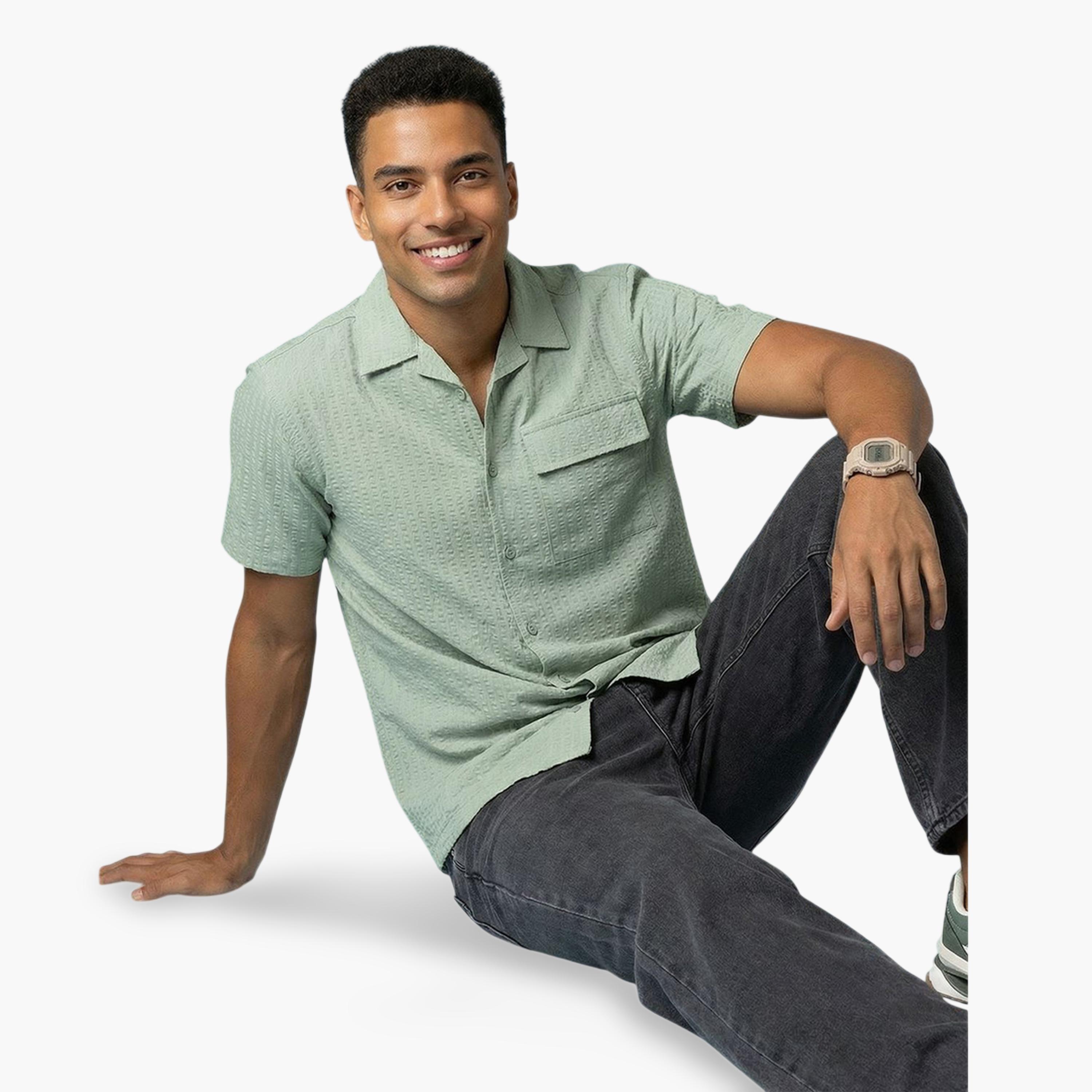 قميص كاجوال سيرساكر للرجال-men-clothing-shirts-image-3