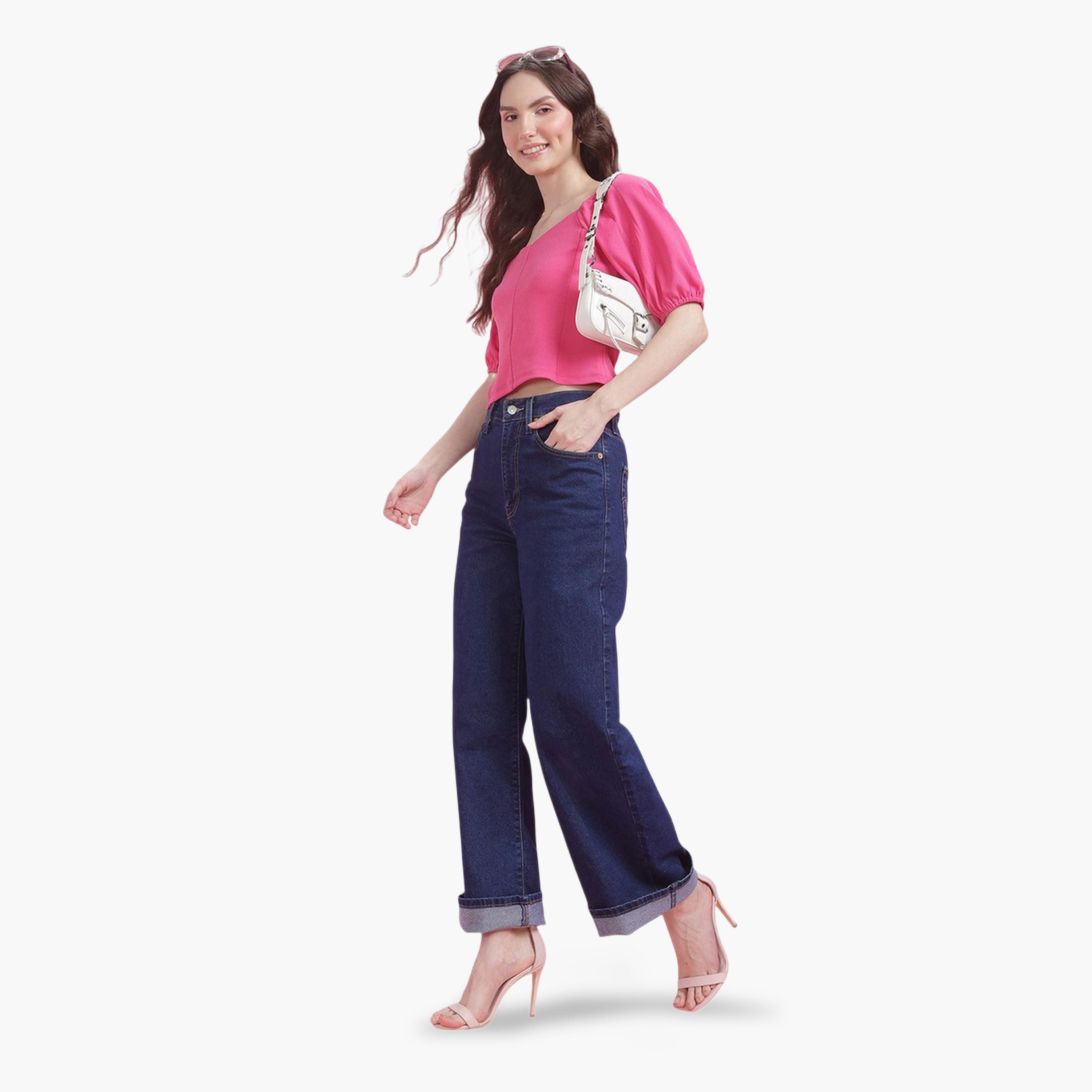 DressBerry X Styli Pink Short Sleeve Crop Top-women-clothing-shirtsandblouses-blouses-image-2