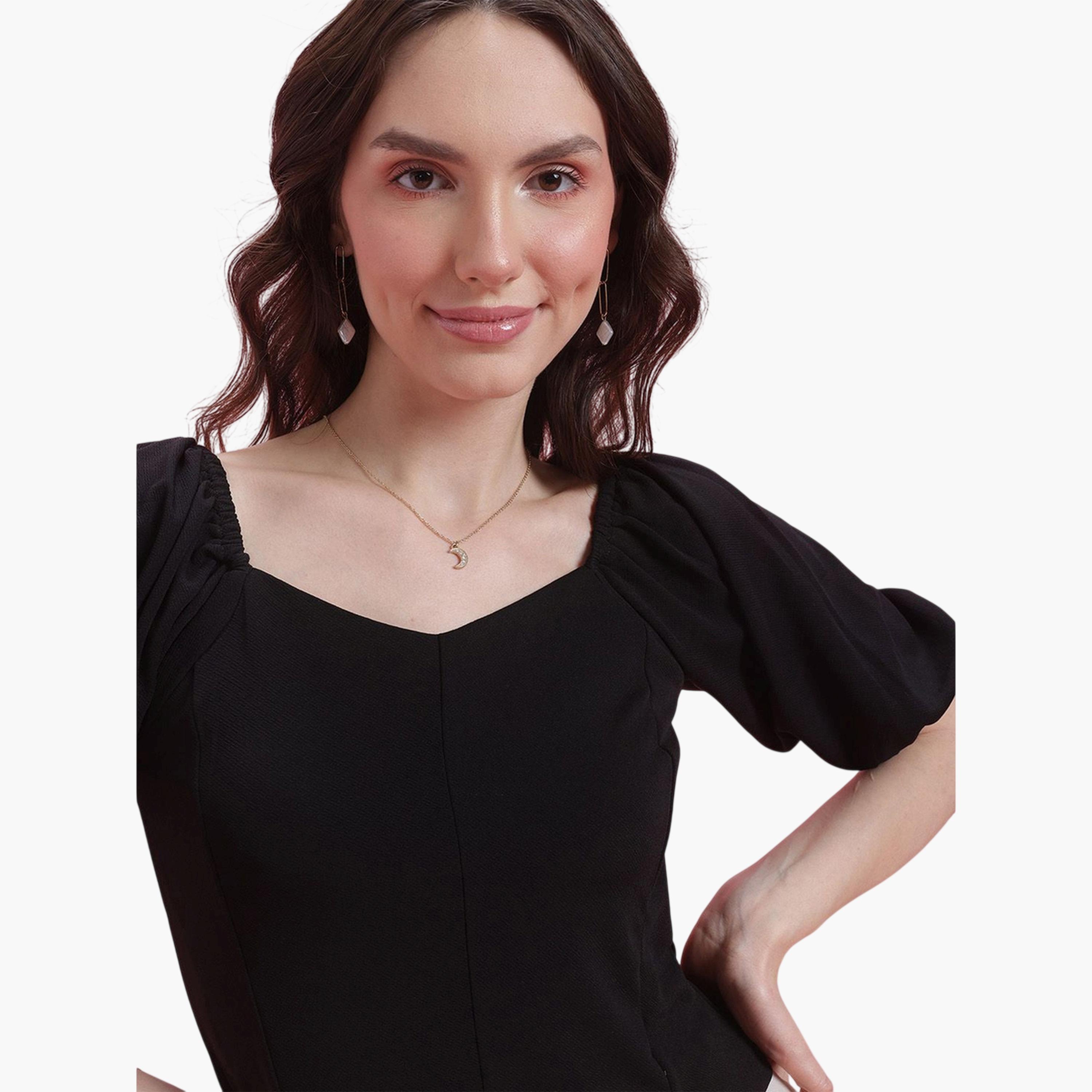 بلوزة قصيرة بأكمام قصيرة وياقة قلب-women-clothing-shirtsandblouses-blouses-image-6