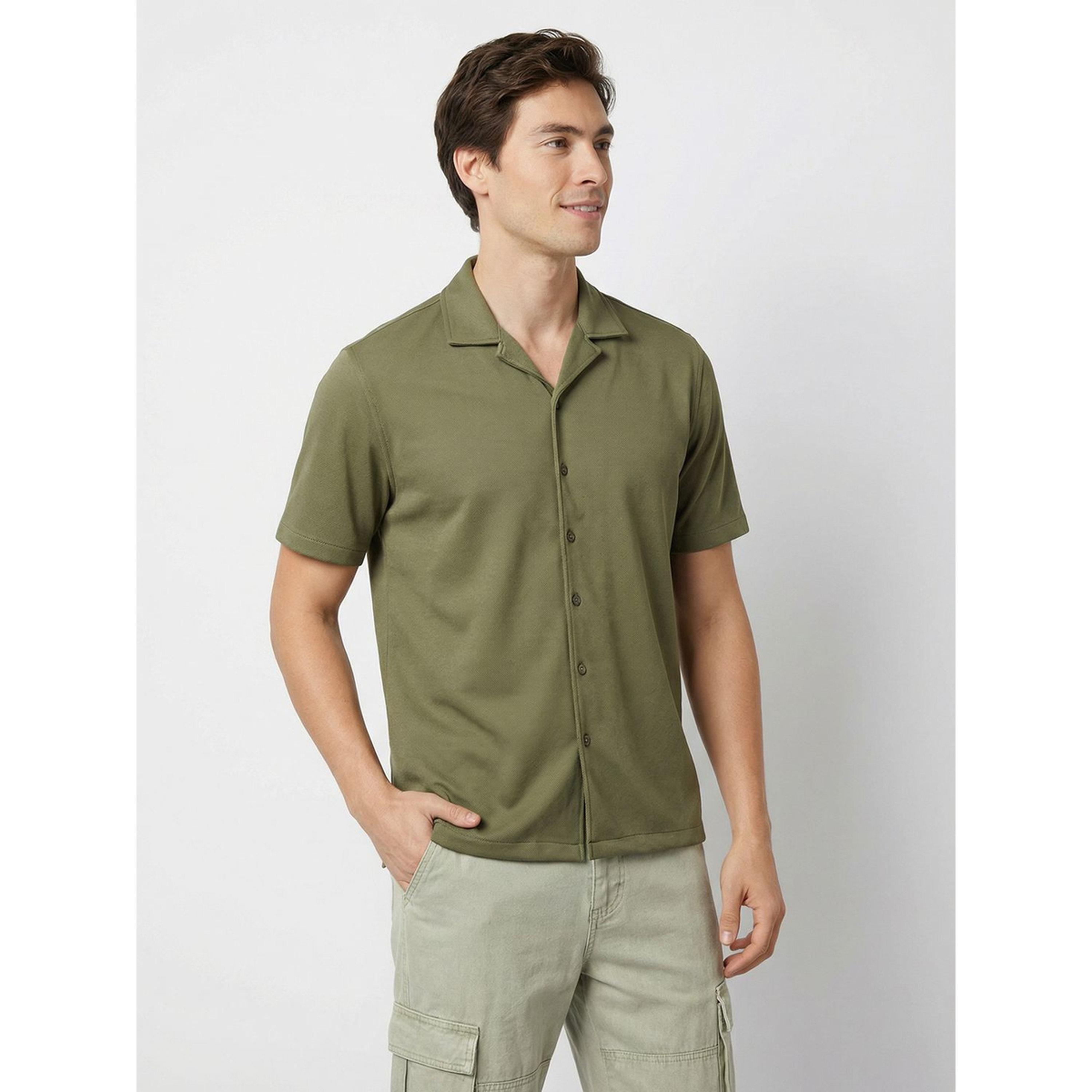قميص كاجوال بتصميم بارز الملمس للرجال-men-clothing-shirts-image-1