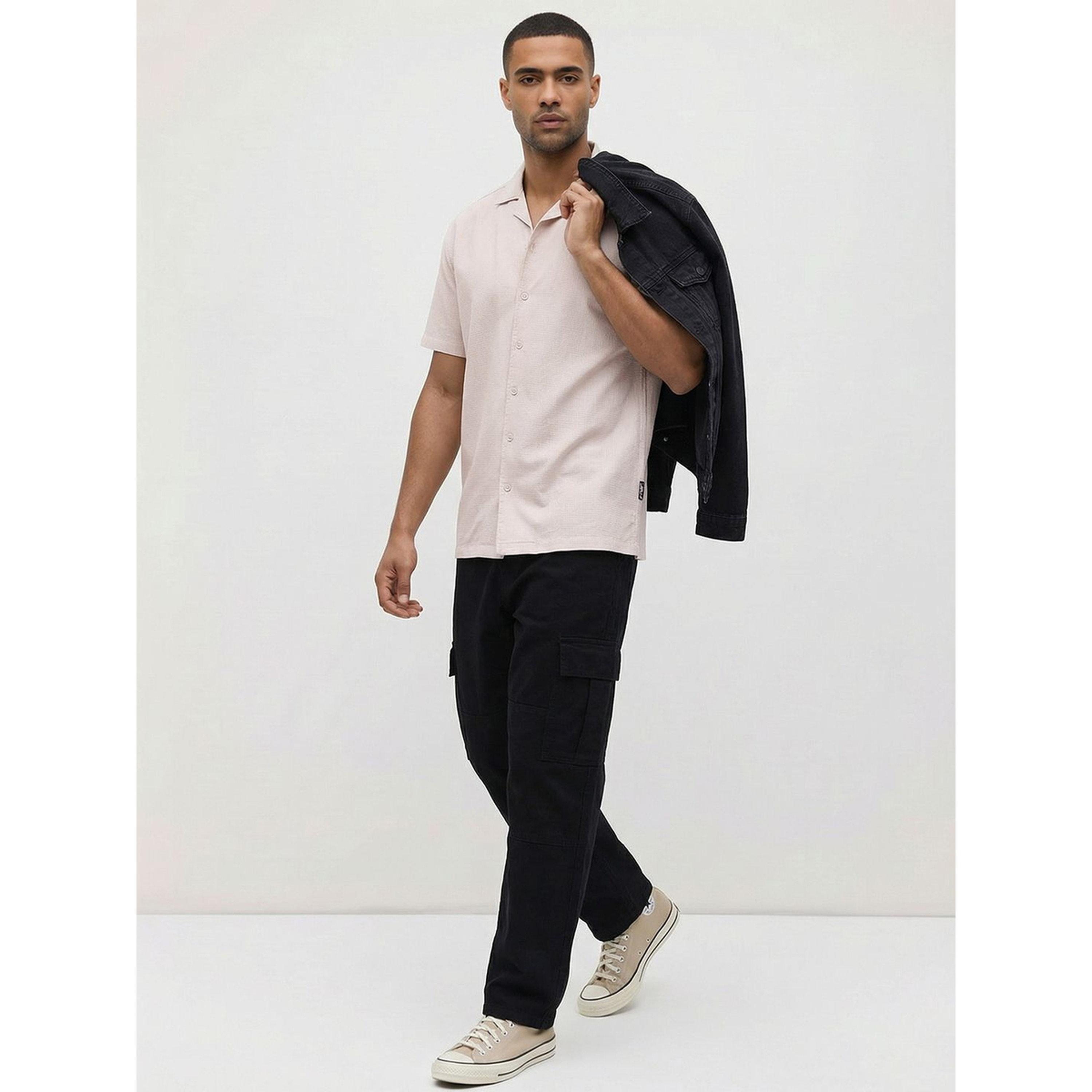قميص كاجوال قطن غير شفاف بتصميم بارز الملمس للرجال-men-clothing-shirts-image-2