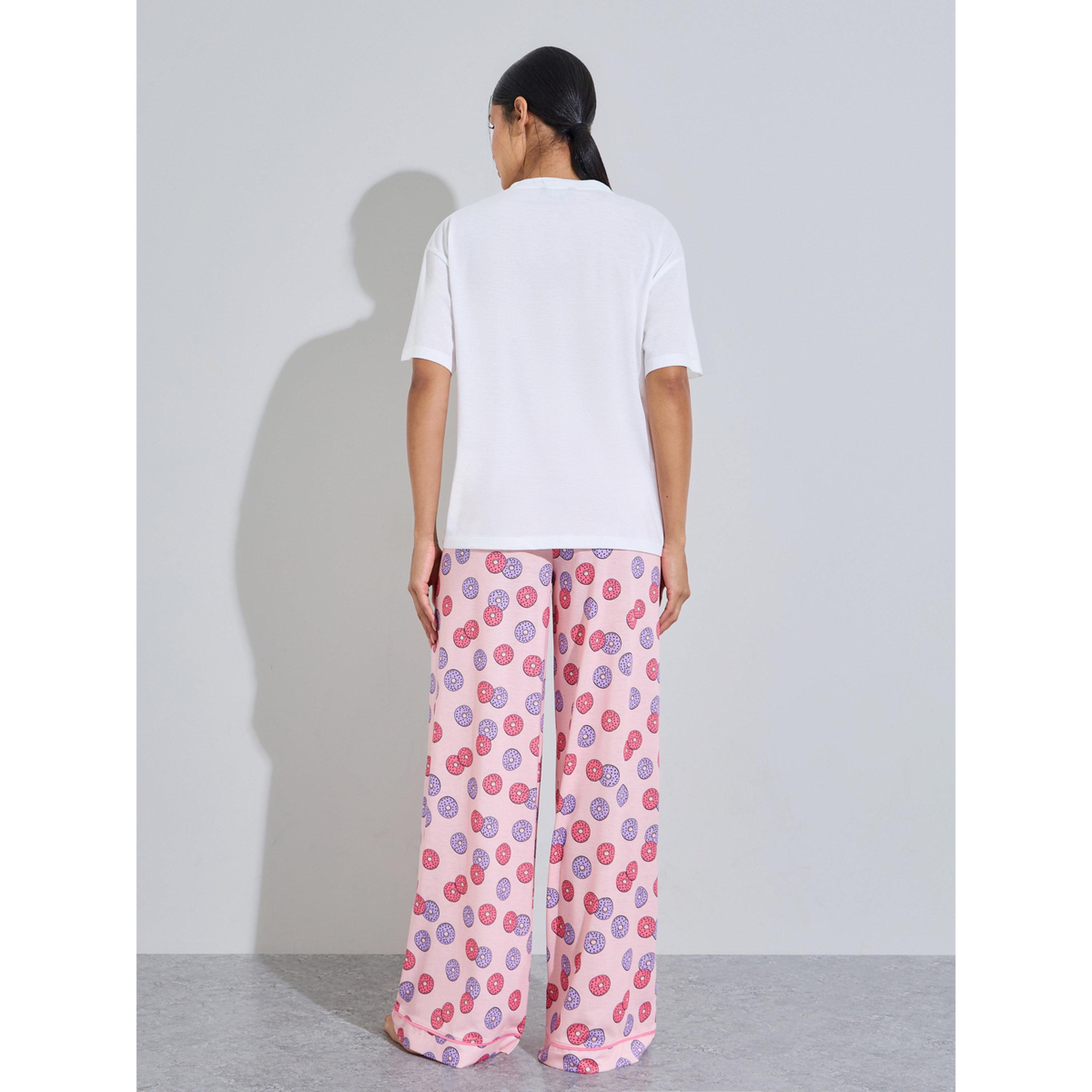 Styli Multi-Color Graphic Print T-Shirt and Wide Leg Pants Pyjama Set-women-clothing-nightwear-pyjamas-longsets-image-3