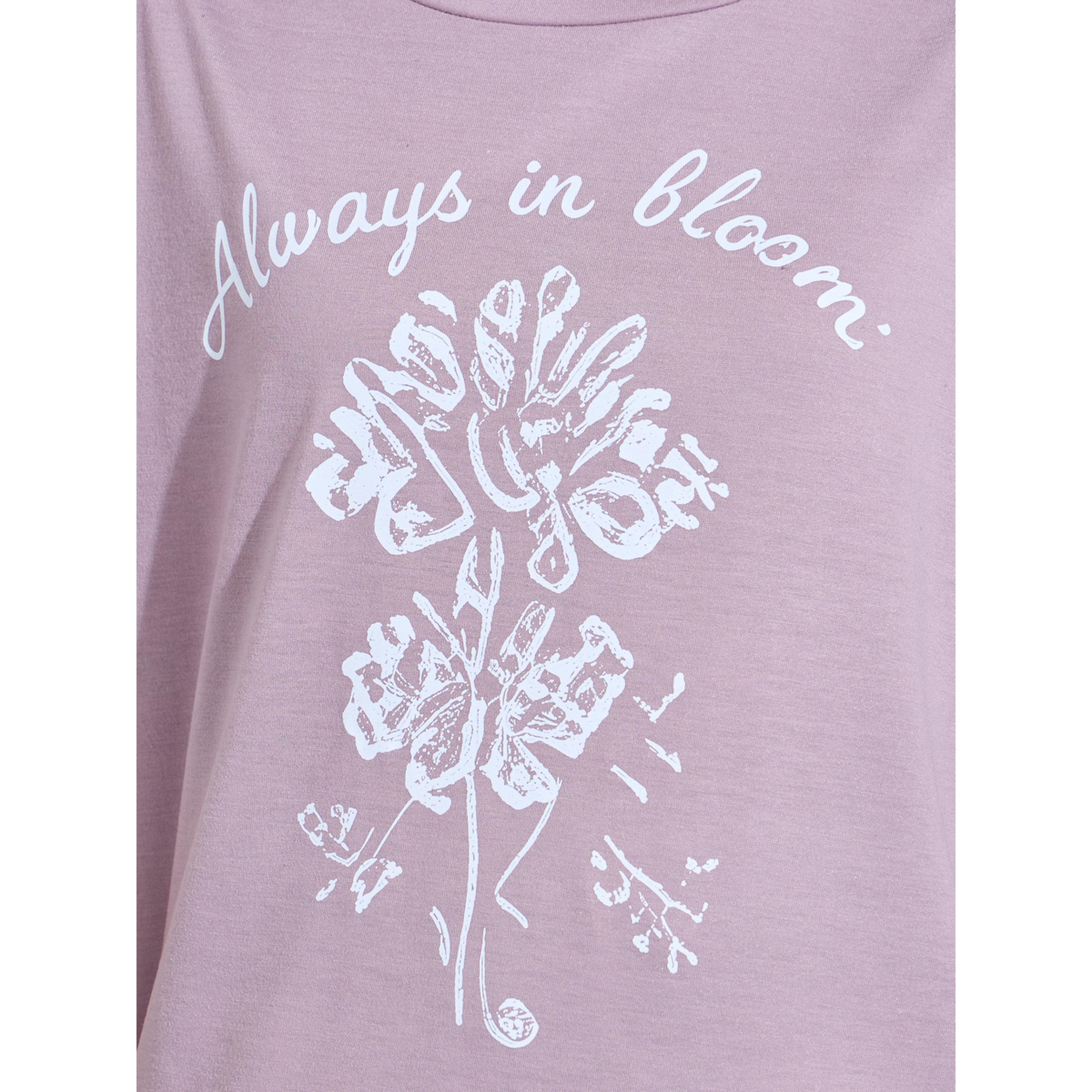 Styli Lilac Floral Print T-Shirt and Wide Leg Pants Pyjama Set-women-clothing-nightwear-pyjamas-longsets-image-5