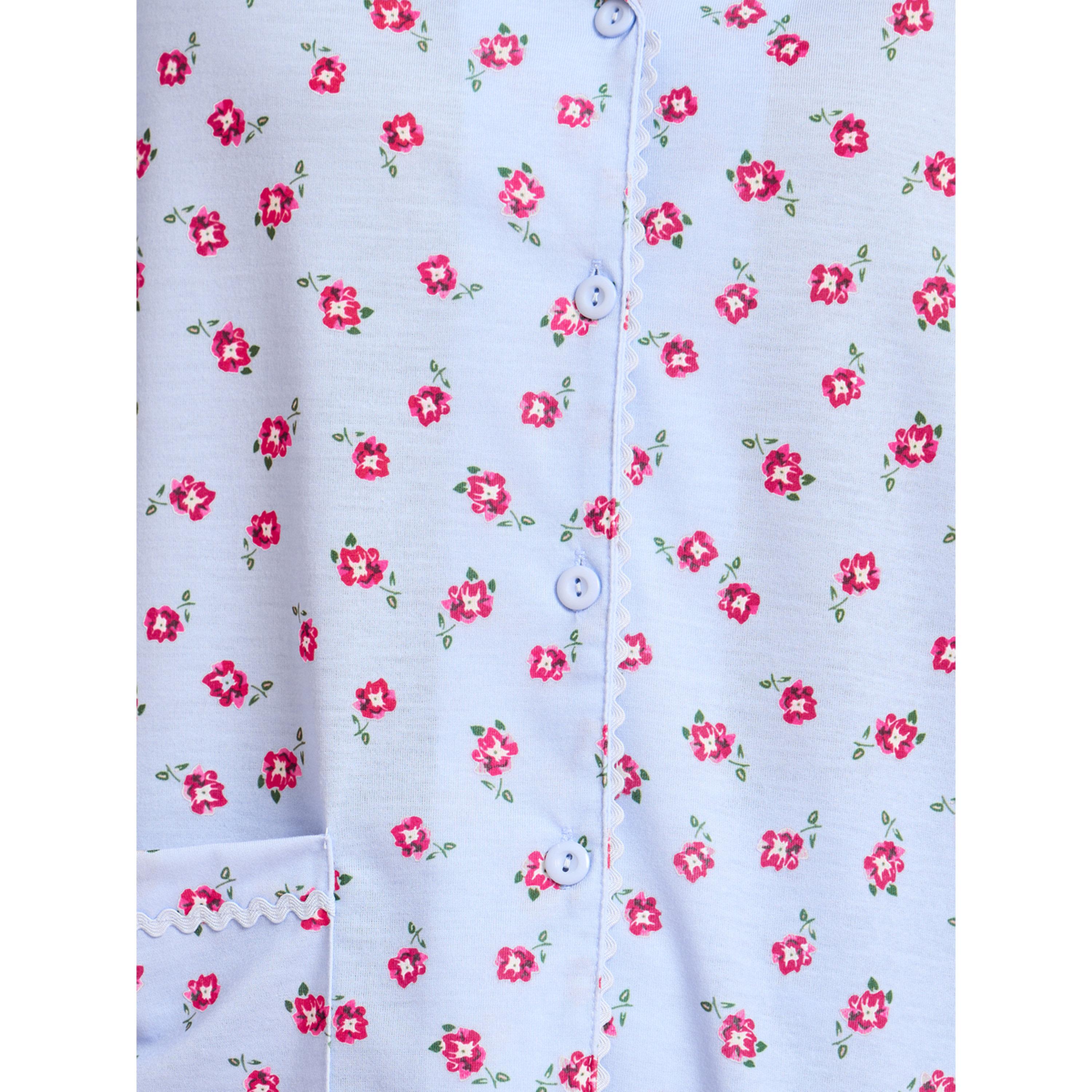 Styli Blue All Overs Floral Print Shirt and Wide Leg Pants Pyjama Set-women-clothing-nightwear-pyjamas-longsets-image-5