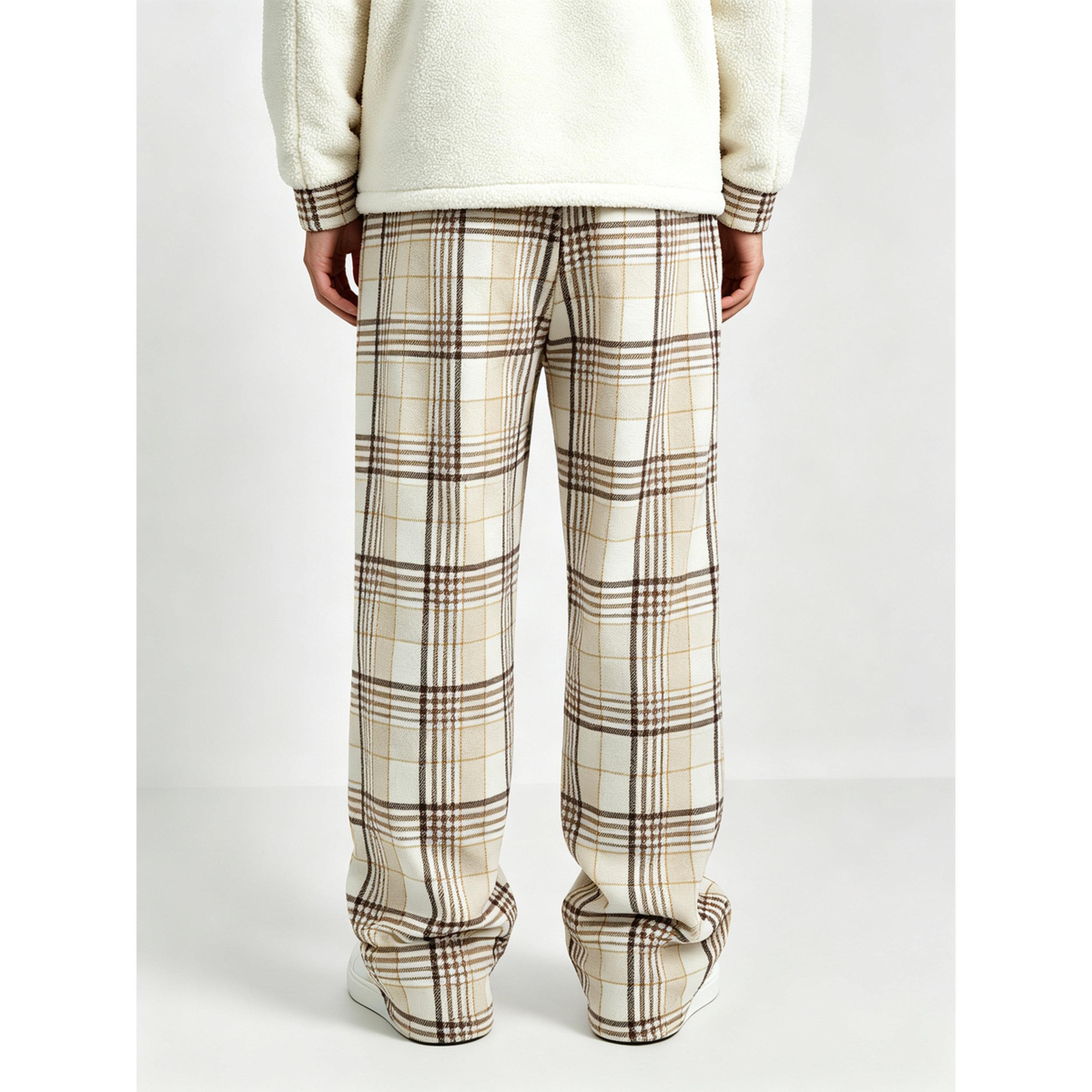 بنطال برباط شد ونقش مربعات متعدد الألوان للرجال-men-clothing-joggers-image-3