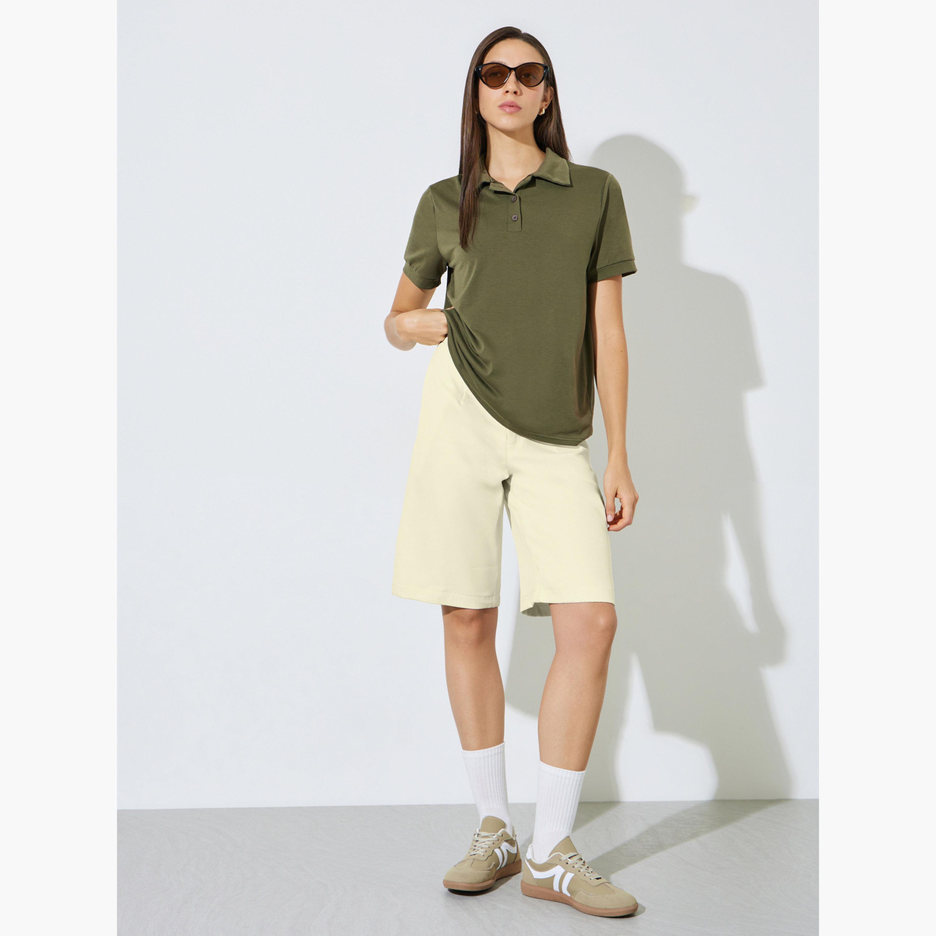 تيشيرت بولو بقصة عادية-women-clothing-tshirts-image-2