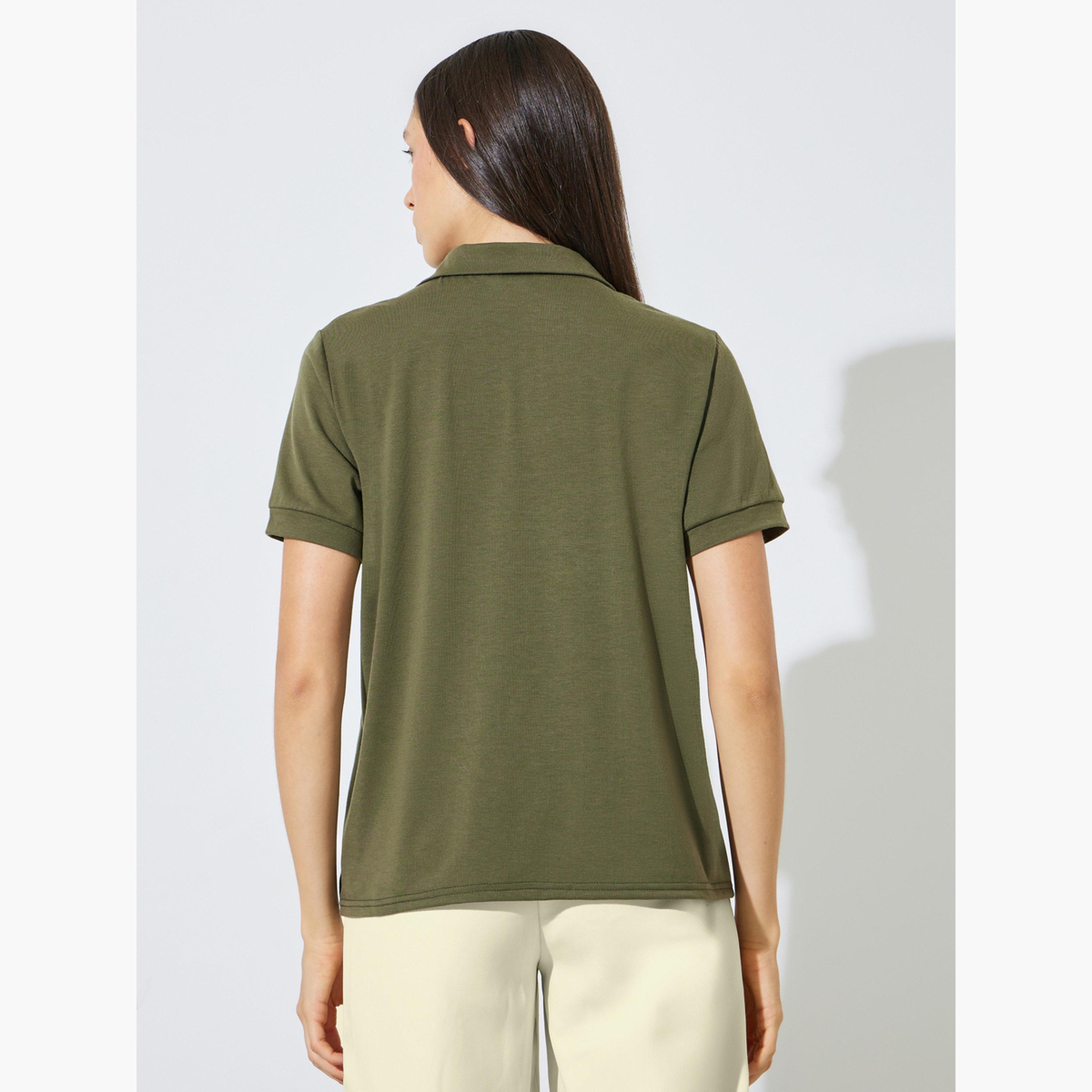 تيشيرت بولو بقصة عادية-women-clothing-tshirts-image-4