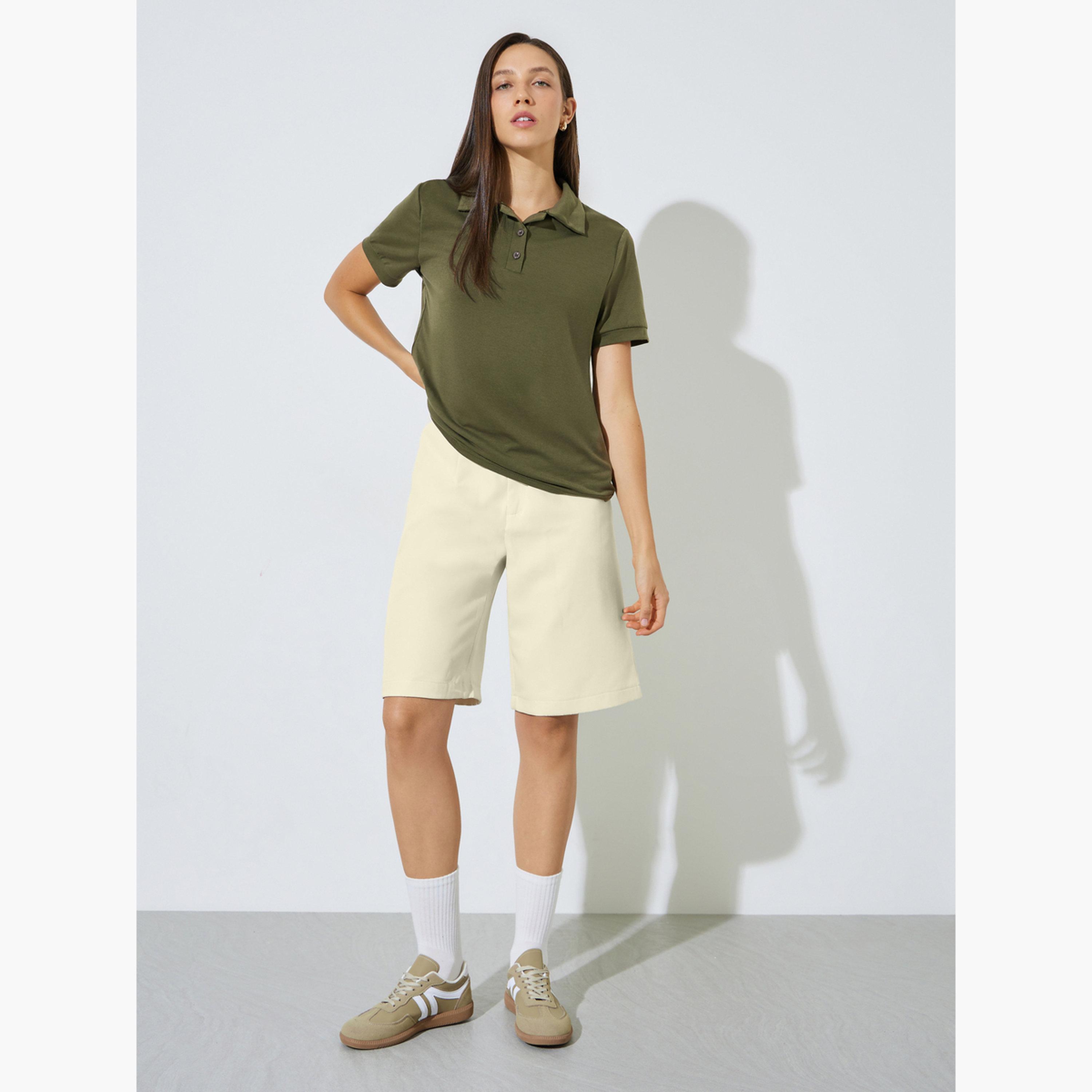 تيشيرت بولو بقصة عادية-women-clothing-tshirts-image-5