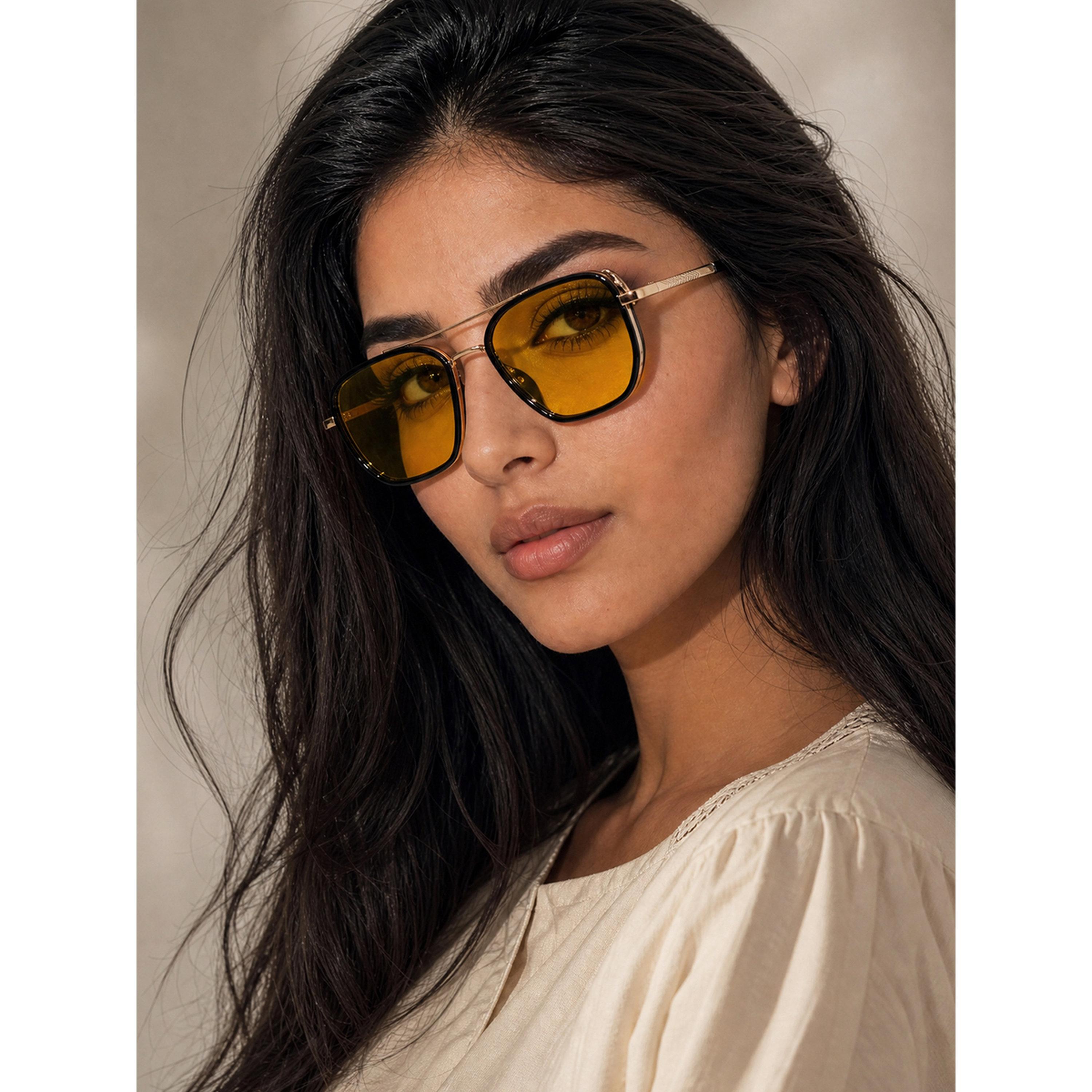 Take Two Golden Double Bridge Fashion Sunglasses-women-sunglasses-image-2