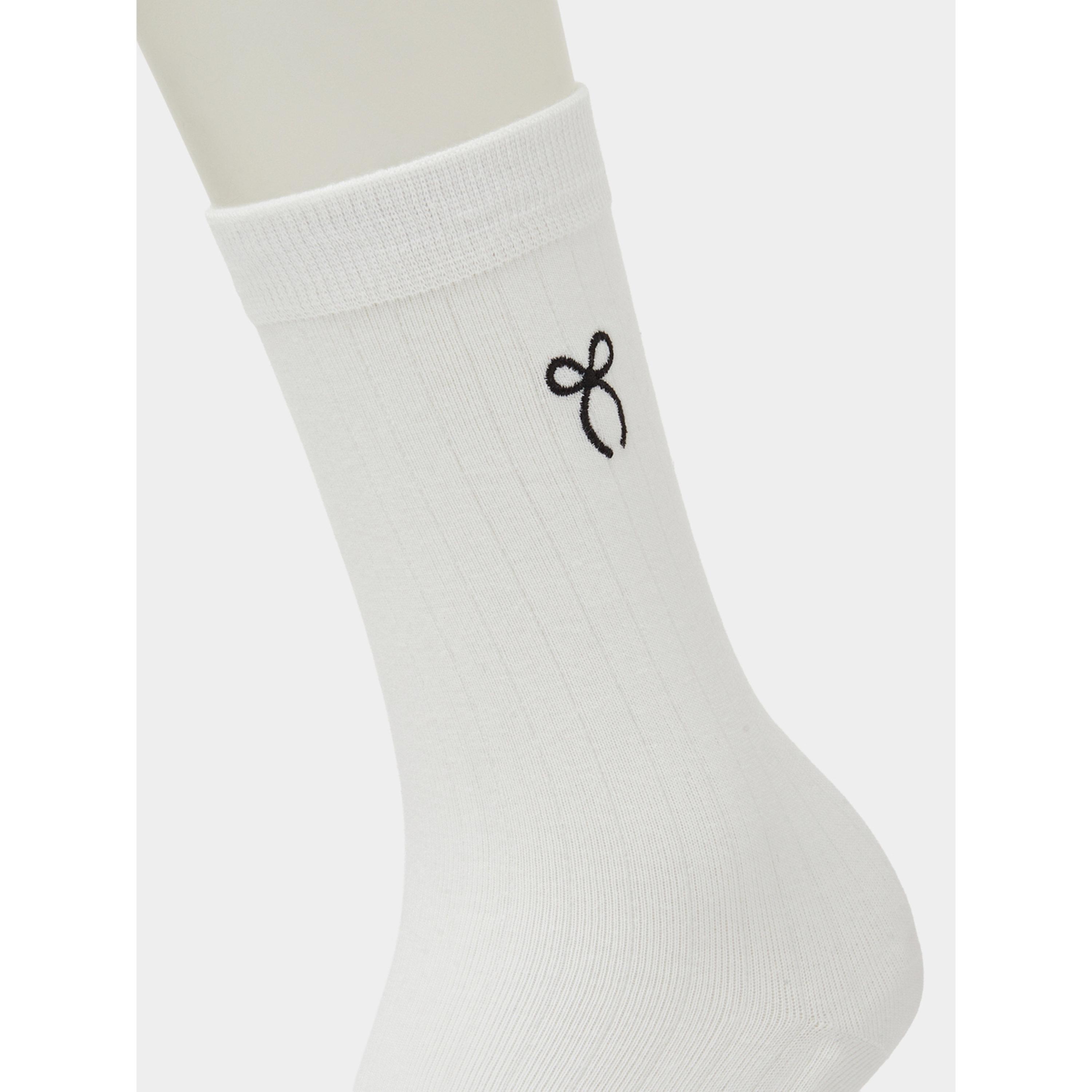 Styli Pack of 3 - Multi-Color Ribbed Ankle Socks with Bow Print Detail-women-socksandstockings-image-5