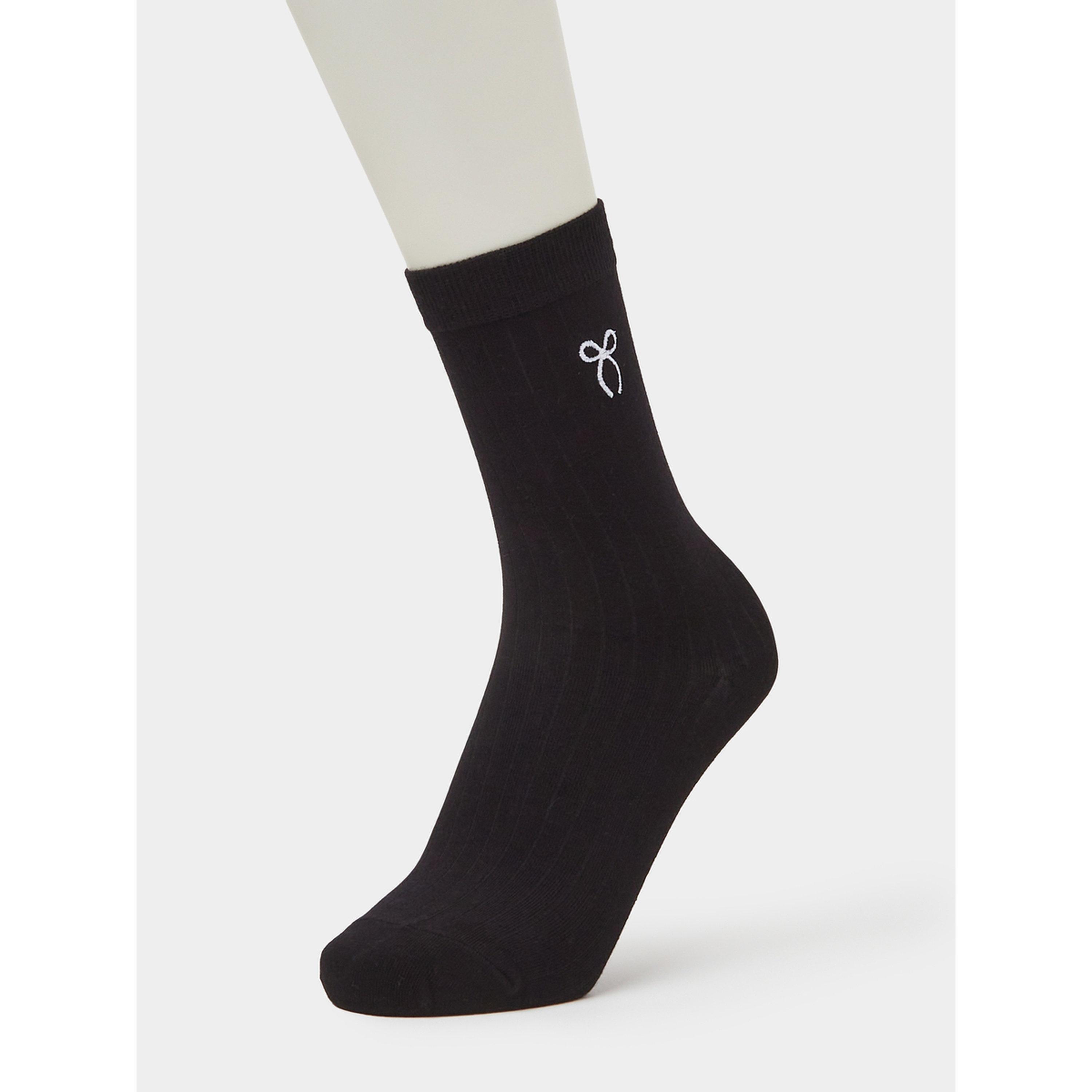 Styli Pack of 3 - Multi-Color Ribbed Ankle Socks with Bow Print Detail-women-socksandstockings-image-6