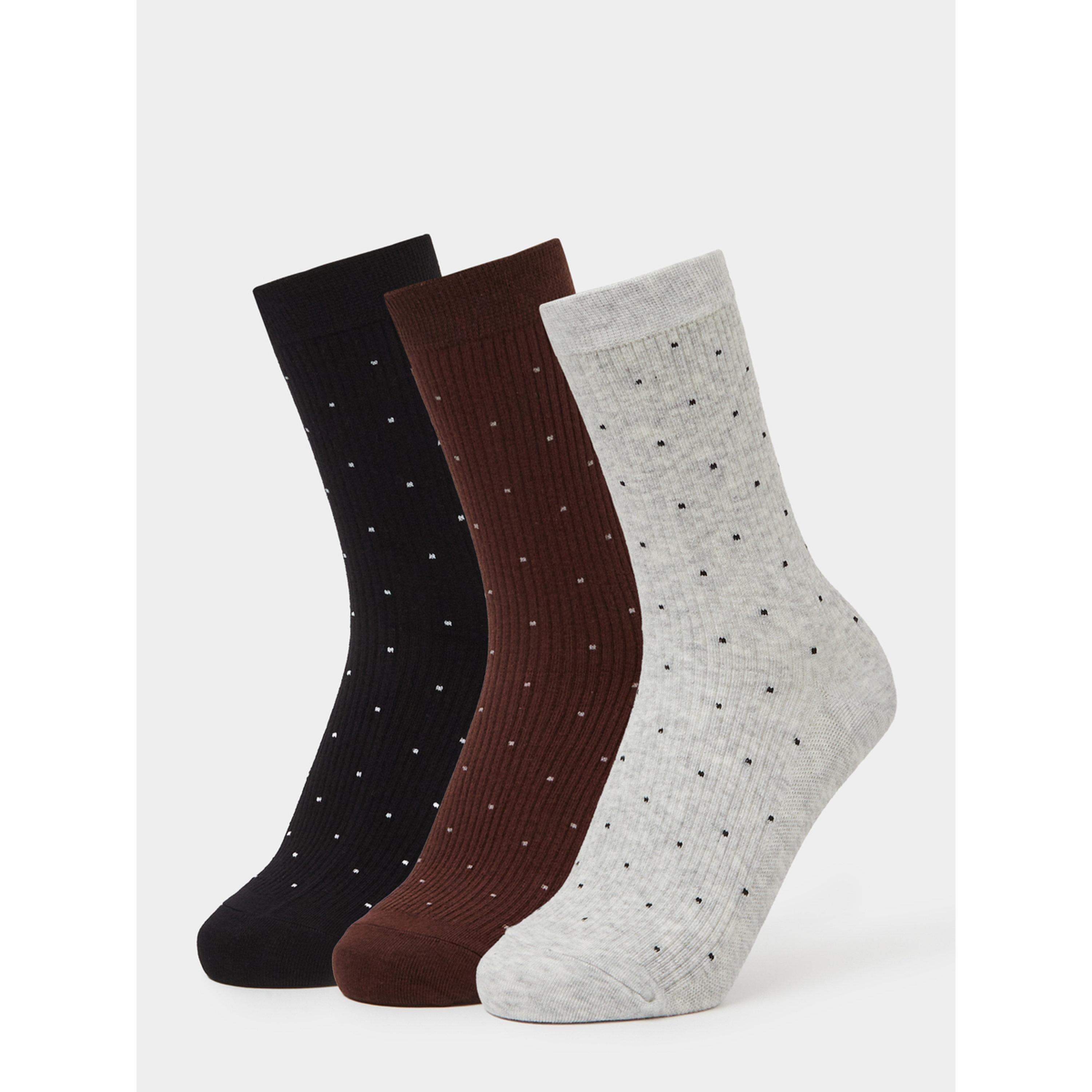 Styli Pack of 3 - Multi-Color Polka Dot Ankle Length Socks-women-socksandstockings-image-1
