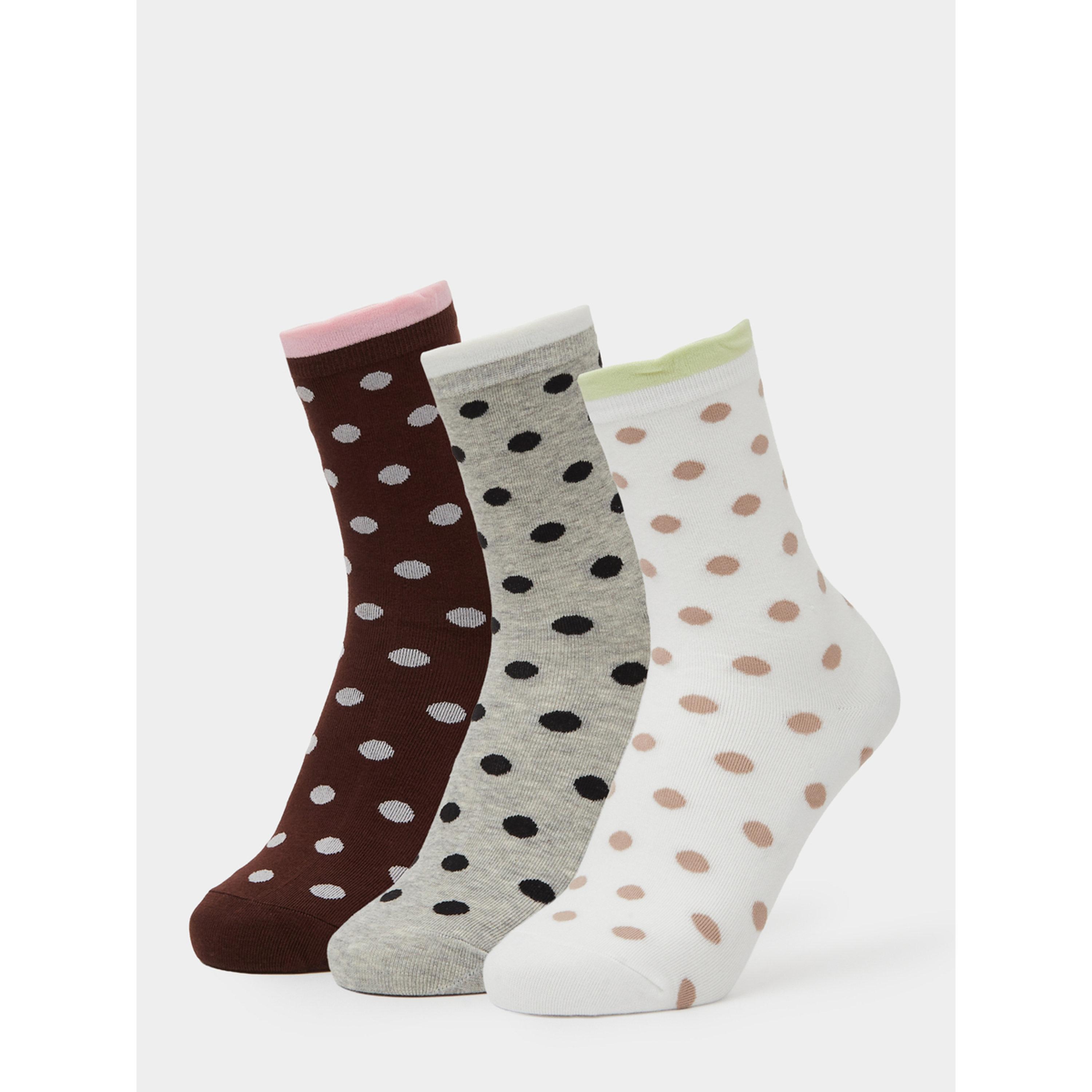 Styli Pack of 3 - Multi-Color Polka Dot Ankle Length Socks-women-socksandstockings-image-1