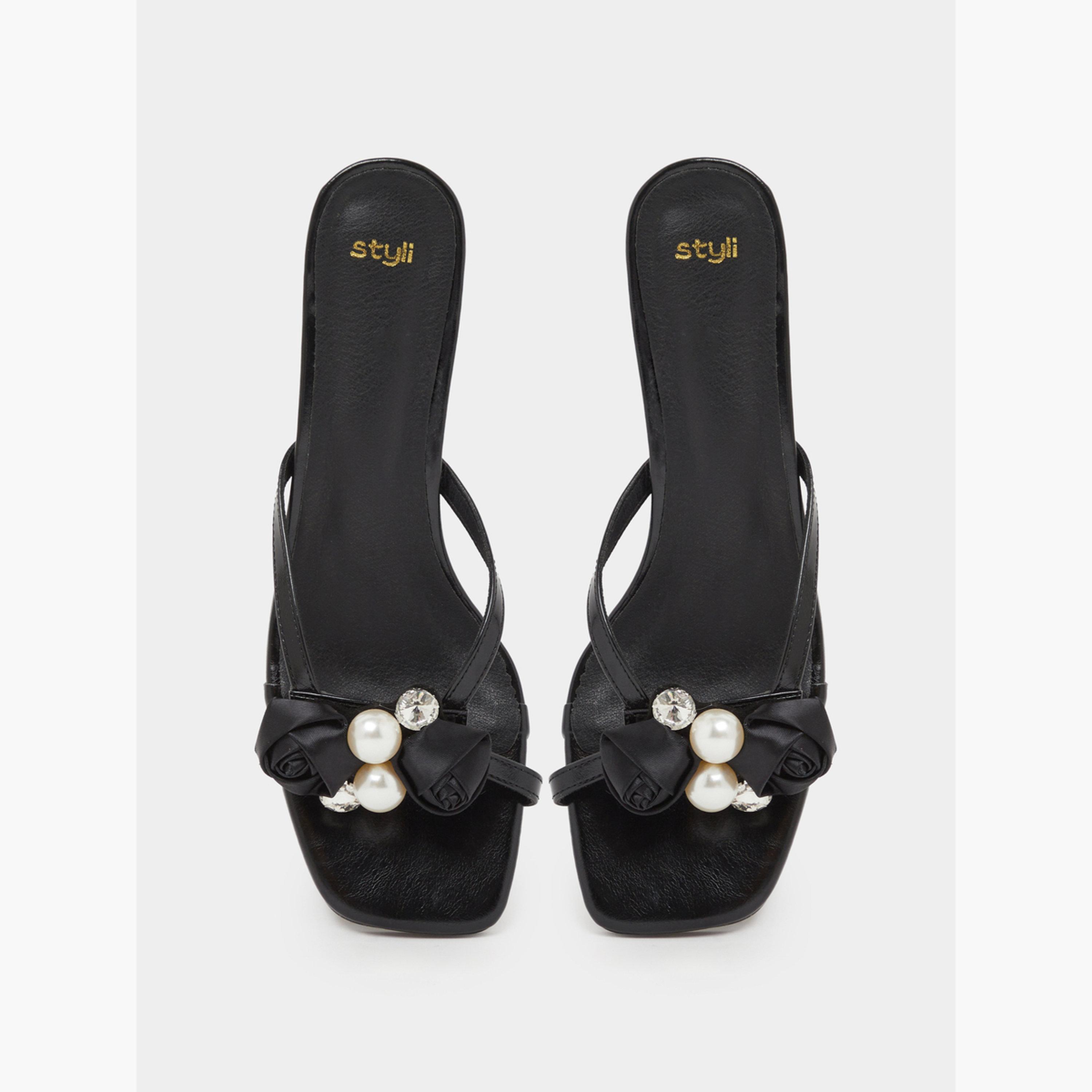 حذاء ميولز بكعب صغير ومزين باللؤلؤ-women-shoes-sandals-heeled-image-3